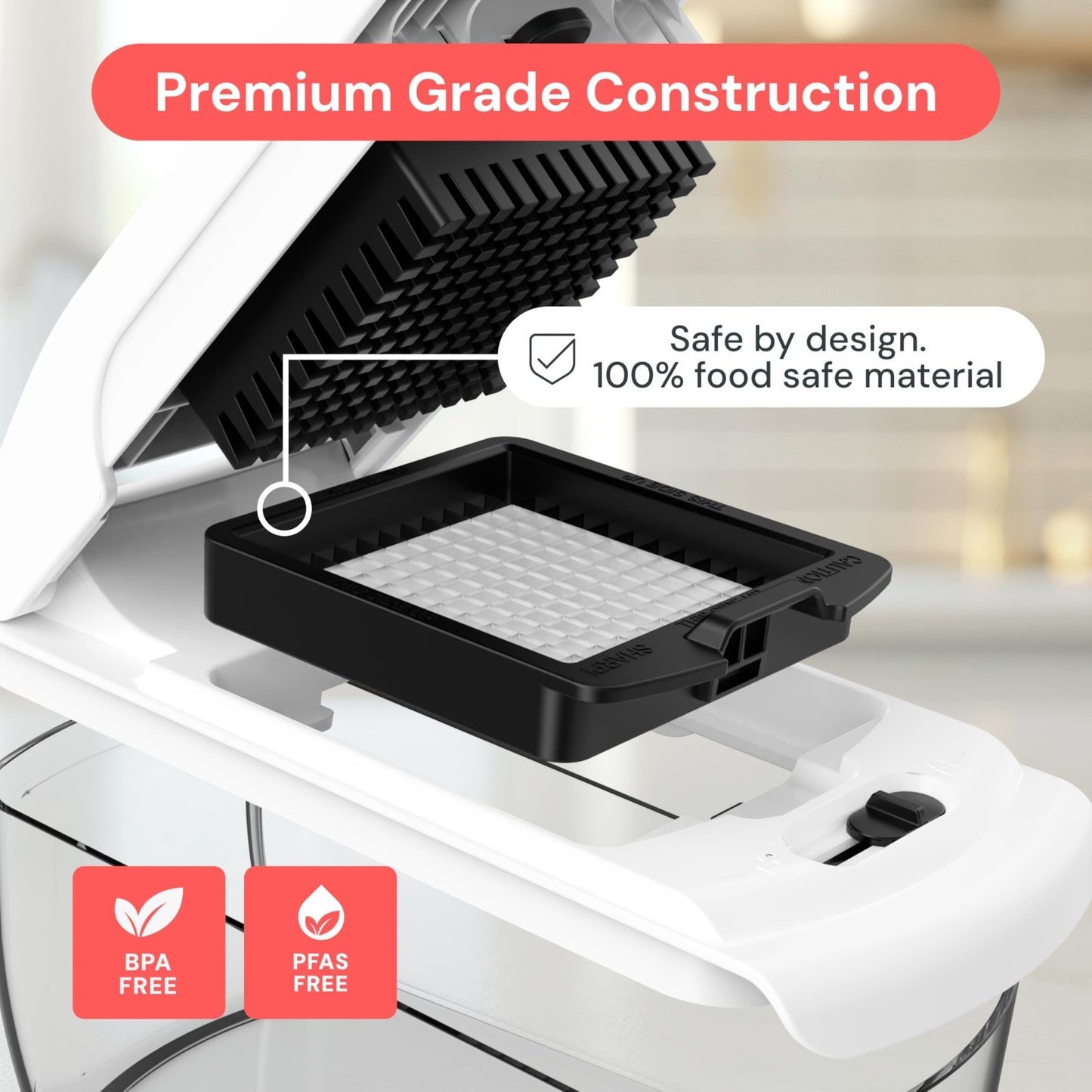 2 in 1 Vegetable Chopper & Slicer | Sharp Stainless Steel Blades, Onion & Fruit4