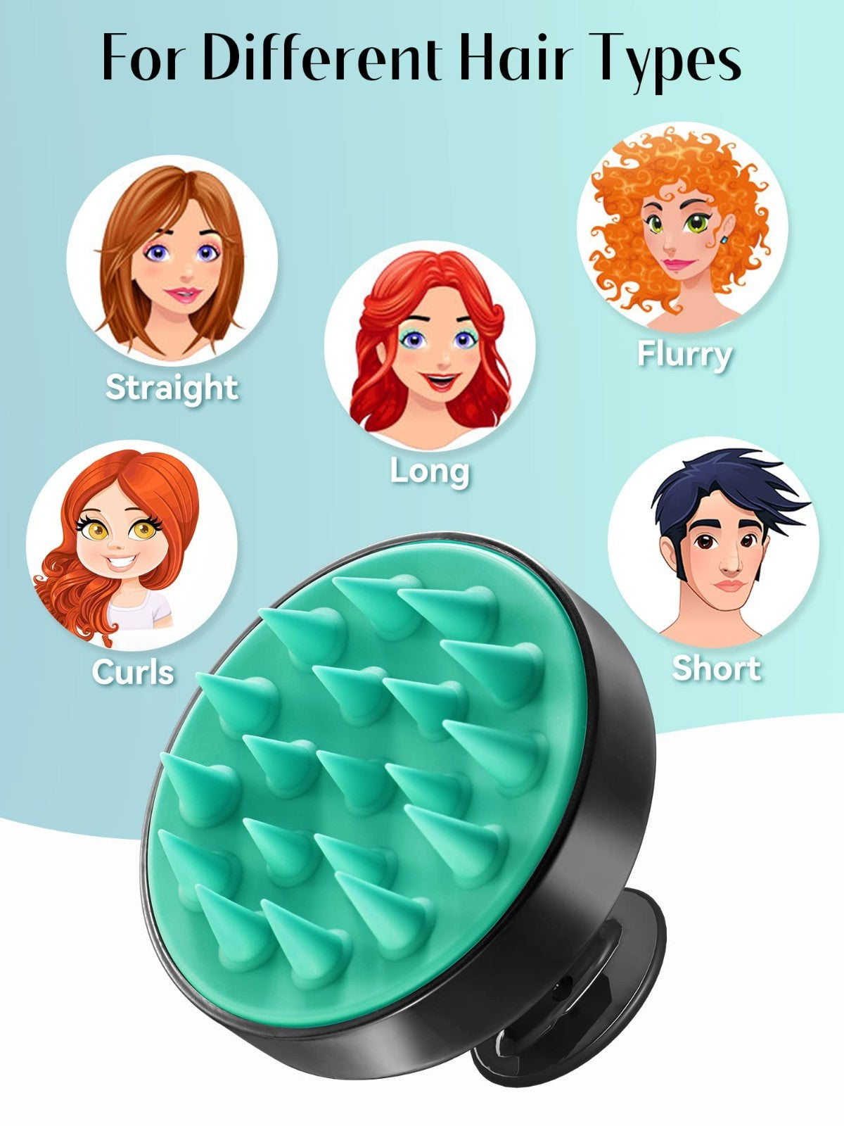 Scalp Massager Shampoo Brush   Soft Silicone Exfoliating Scrubber for Hair Growt5