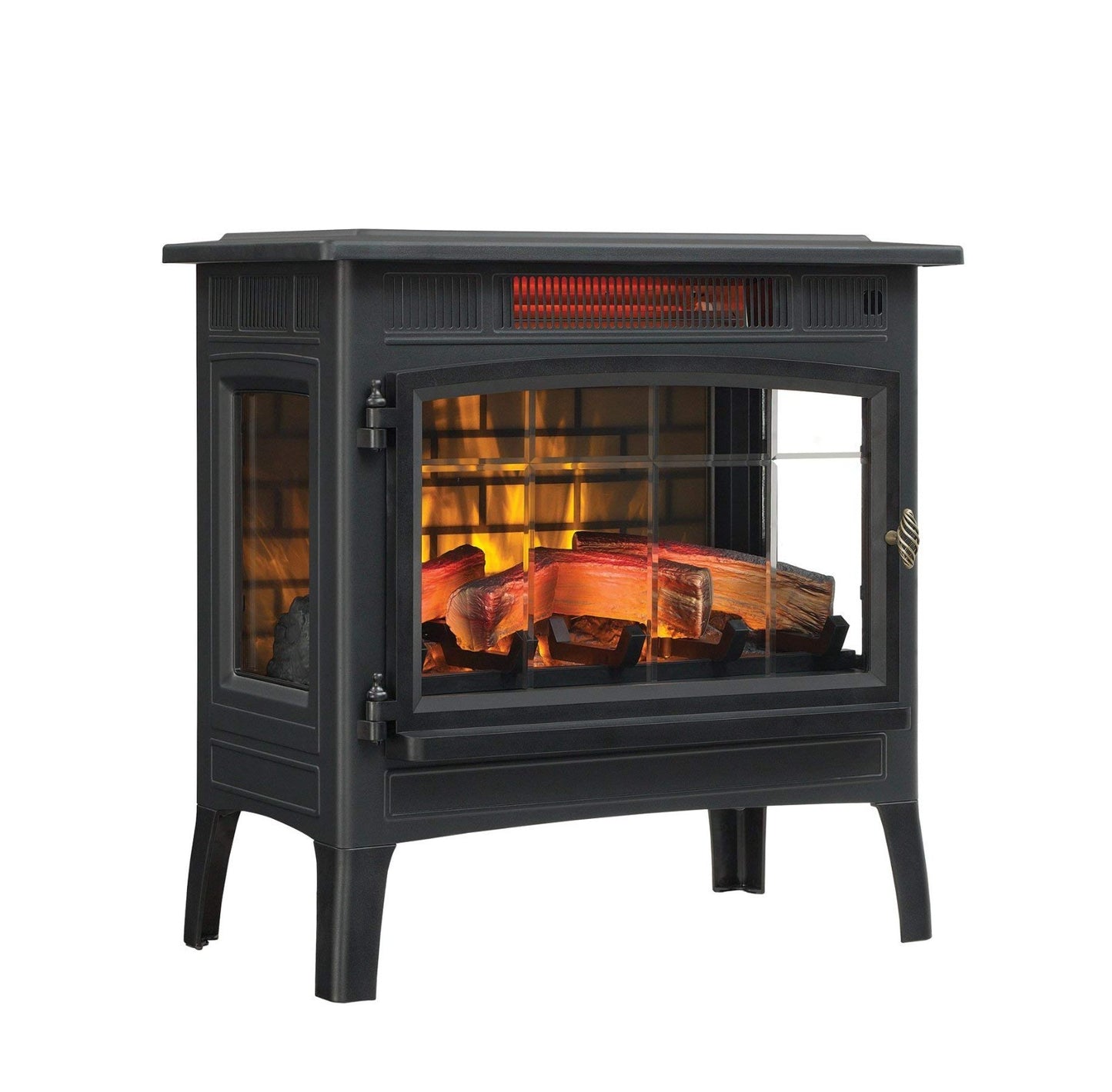 Freestanding Electric Fireplace Stove Heater with 3D Flame Effect, 1,000 Sq. Ft.1