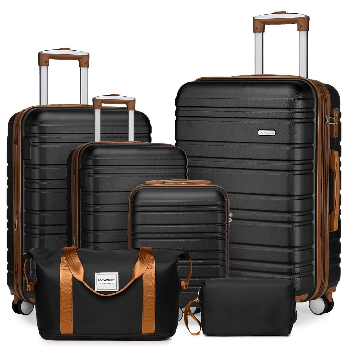 Expandable 6-Piece Luggage Set with 360° Wheels, TSA Lock, Lightweight Hardshell1
