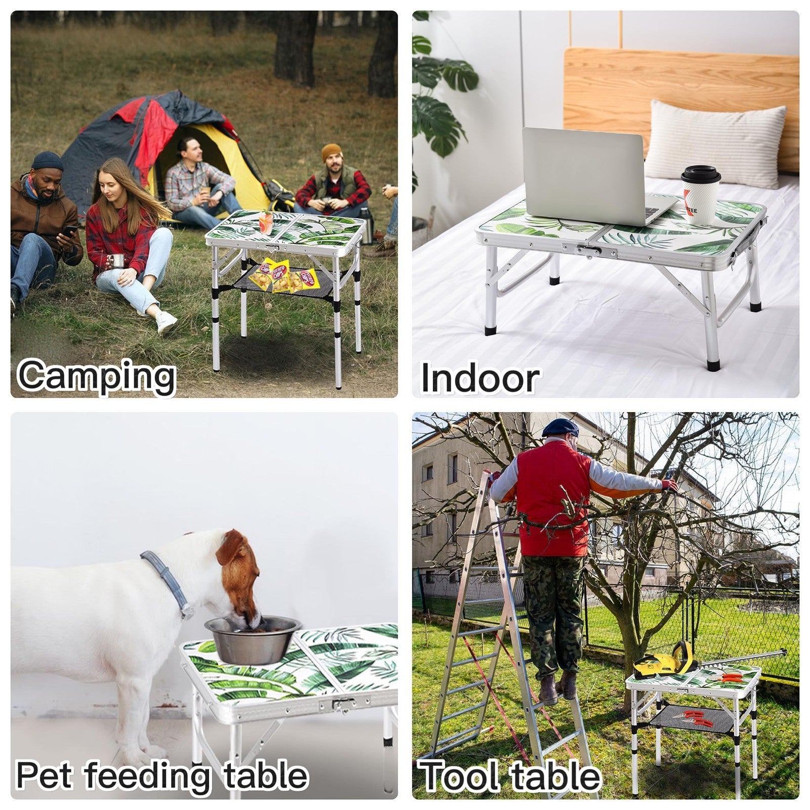 Portable Folding Camping Table - 2ft Adjustable Height Picnic Table, Lightweight5