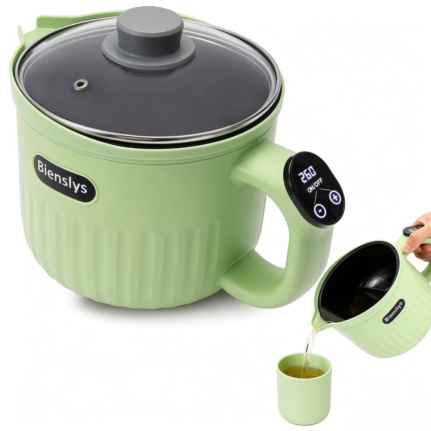 Electric Wax Melter Pot 1.6QT - Digital Touchscreen, Non-Stick, Precise Temp Con1