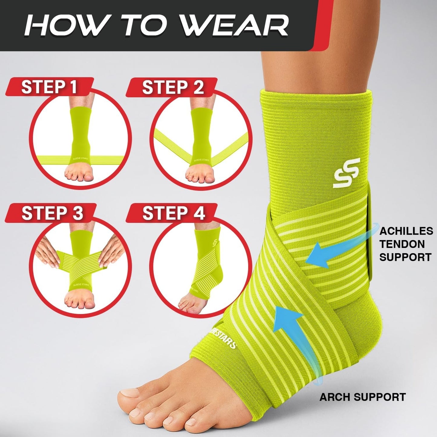 Adjustable Ankle Brace for Sprains & Plantar Fasciitis Relief, Compression Sleev6