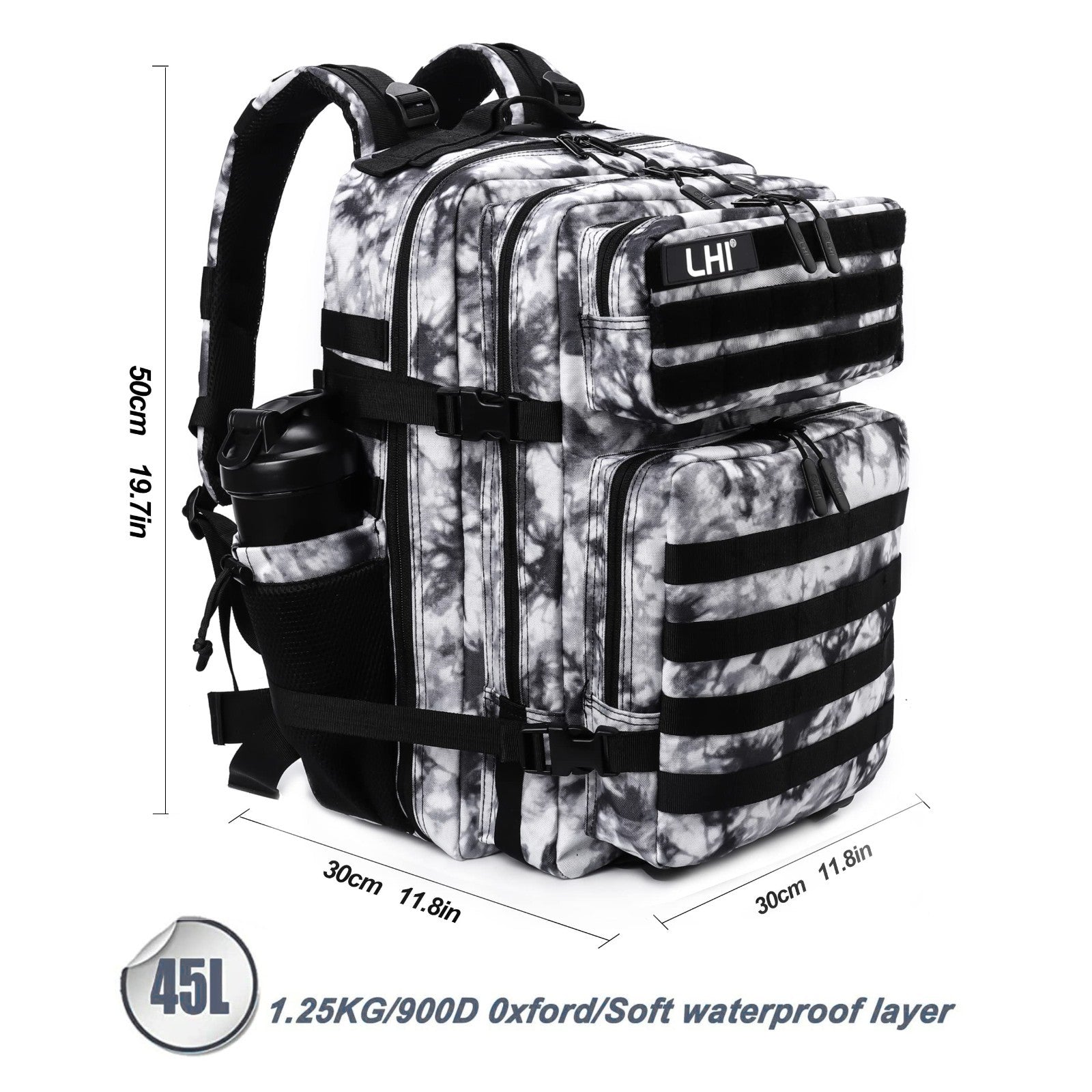 Tactical 45L Military Backpack for Men & Women   3 Day Assault Rucksack, Molle S2