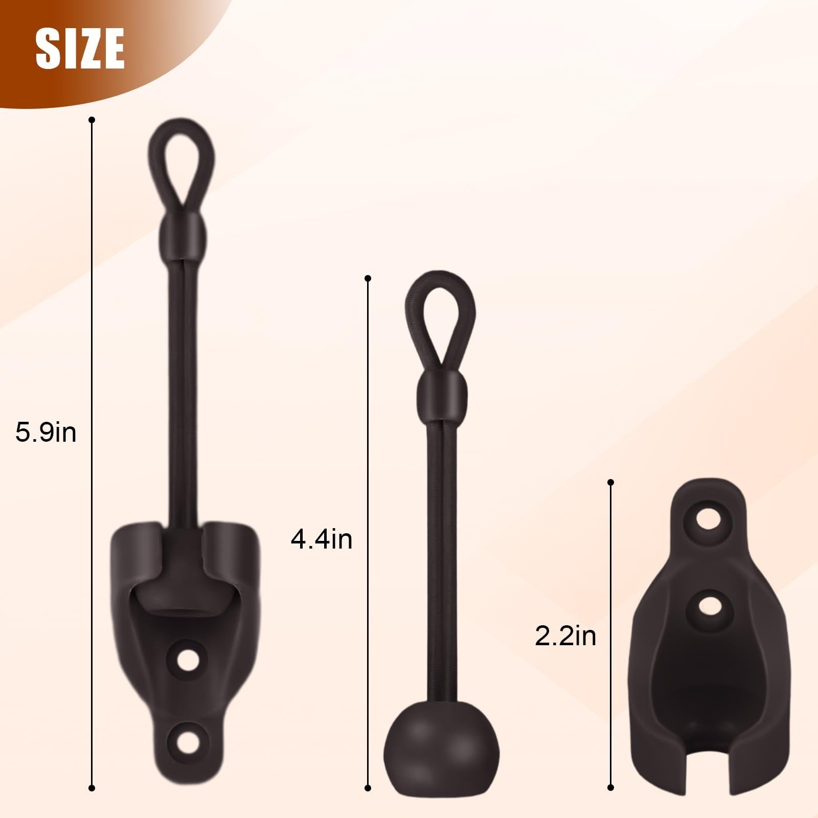 Replacement Parts for Outdoor Roller Shade - Bungee Kit & End Cap Tie Downs (2,2