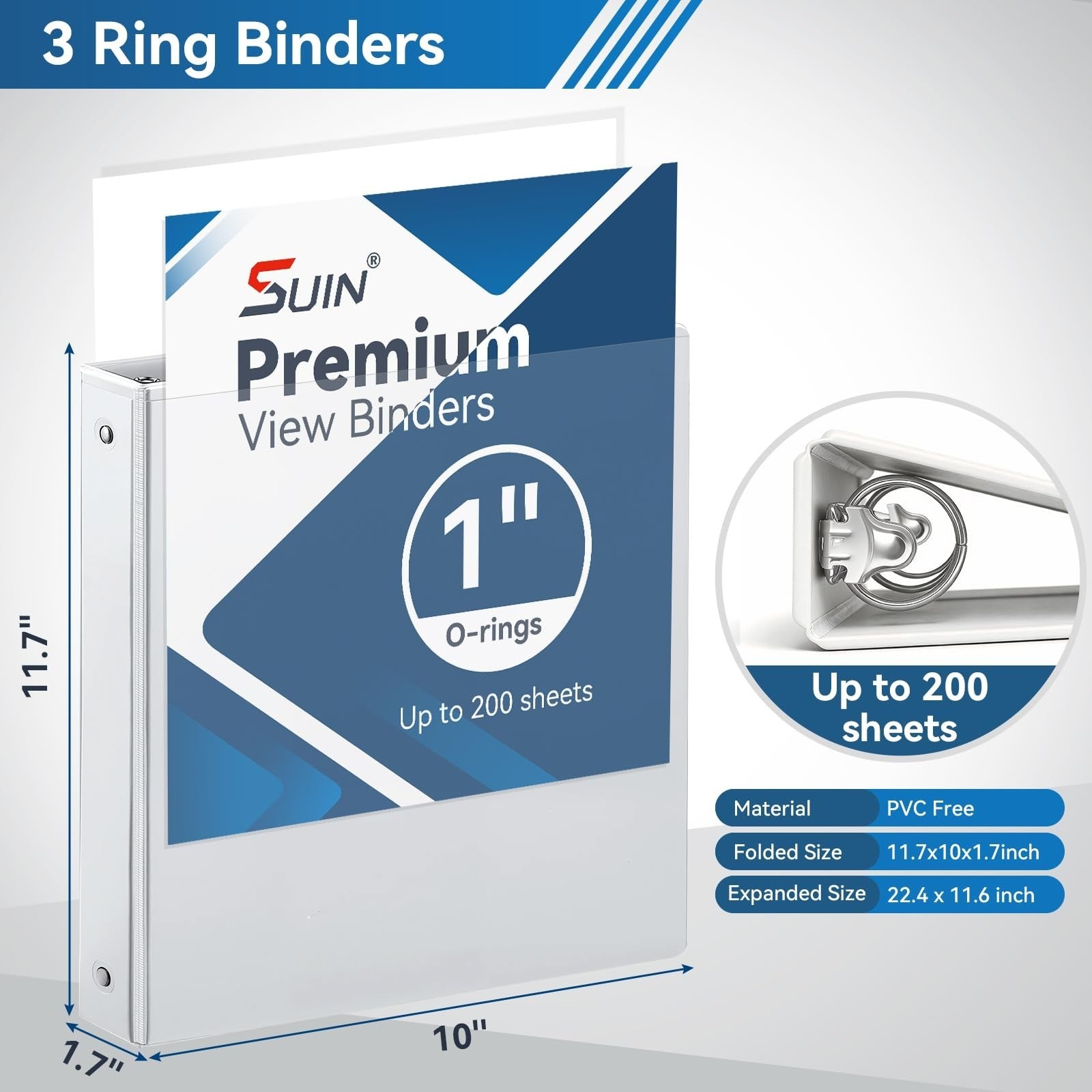 36 Pack Premium 1'' 3 Ring Binders - Large 200 Sheet Capacity, Fits 8.5x11" Pape2