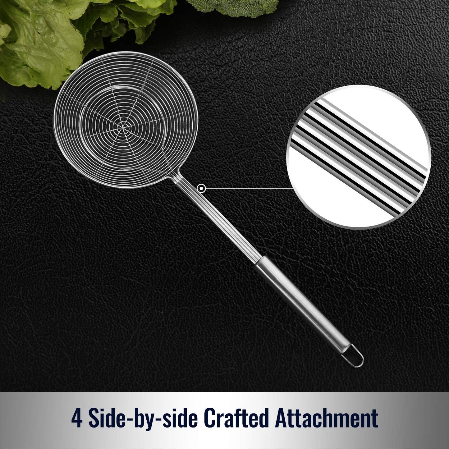 Stainless Steel Spider Strainer Skimmer Ladle   7" Kitchen Utensil for Pasta & F3