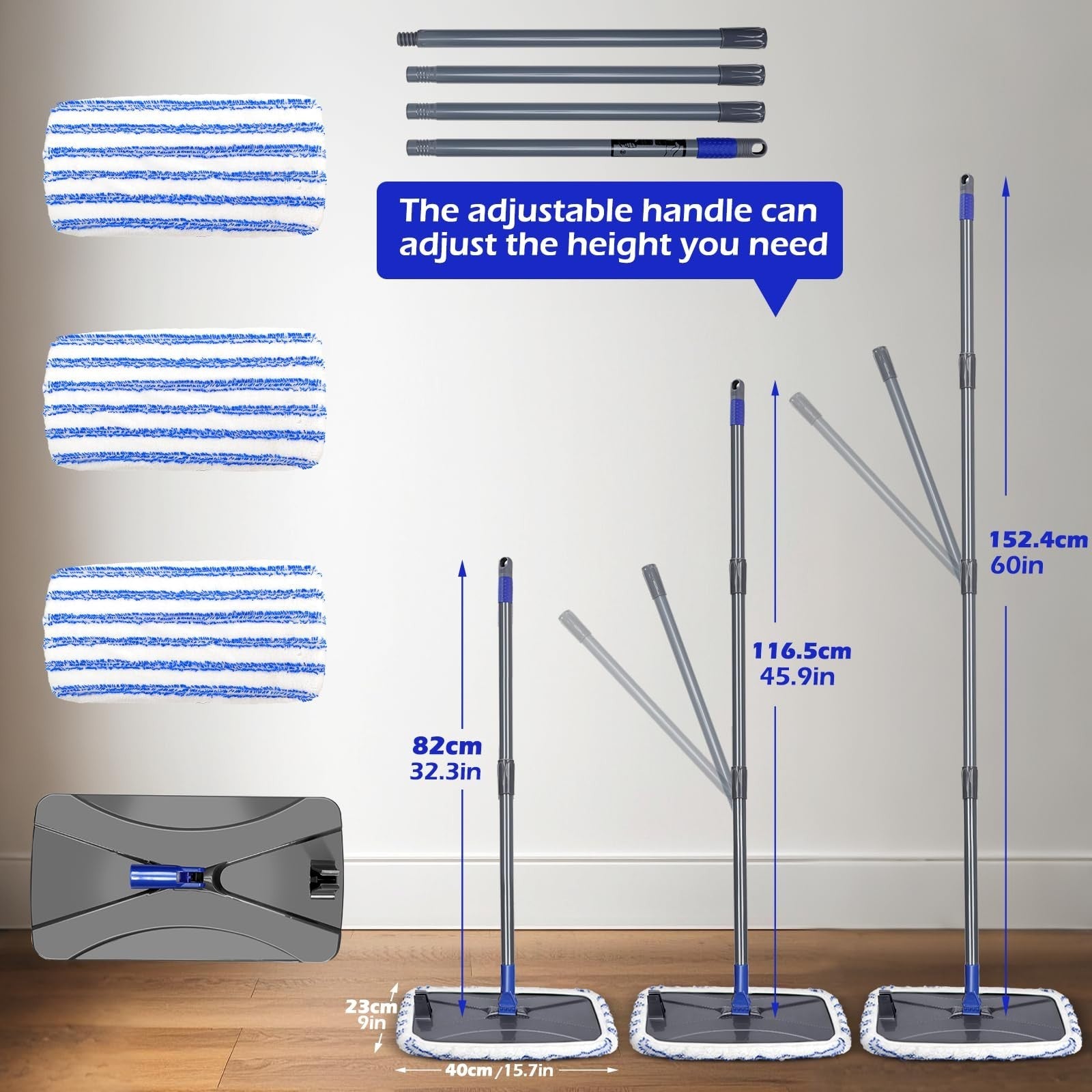 16" Large Microfiber Mop - Versatile Floor Cleaning Tool for Wet & Dry Use2