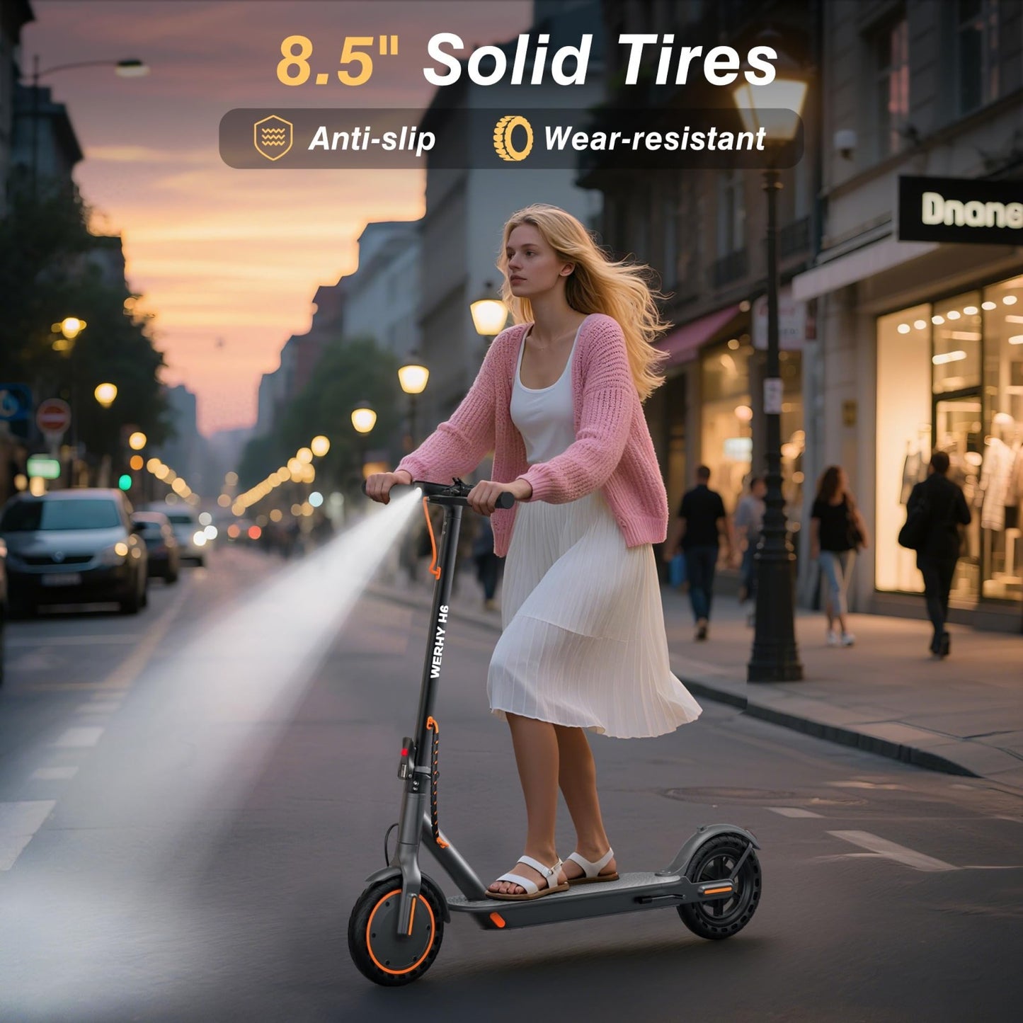 Powerful Electric Scooter 500W/350W Motor, 19MPH Speed, 16-27 Miles Range, Foldi3