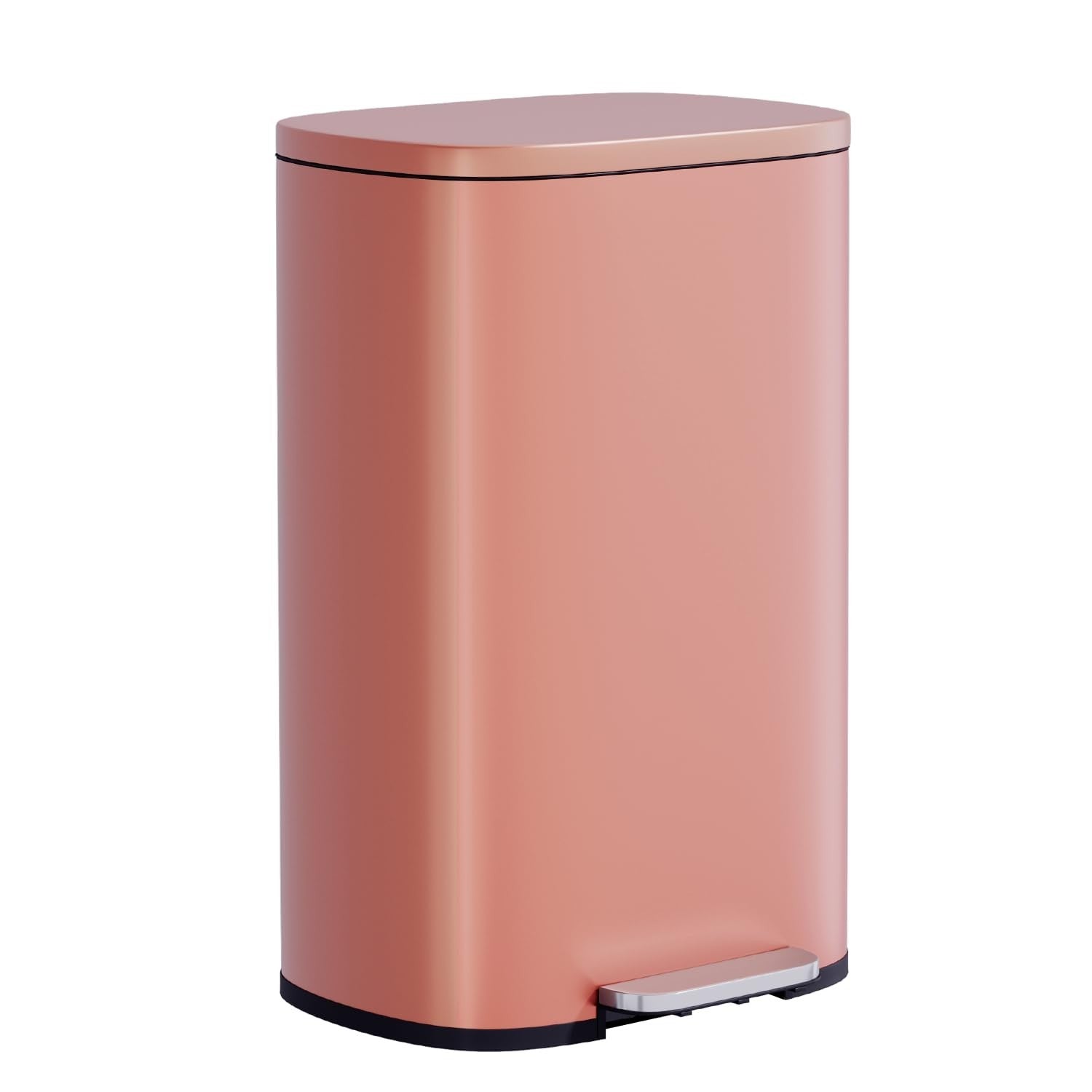 Stainless Steel Kitchen Trash Can with Lid, Removable Inner Bucket, Foot Pedal,1