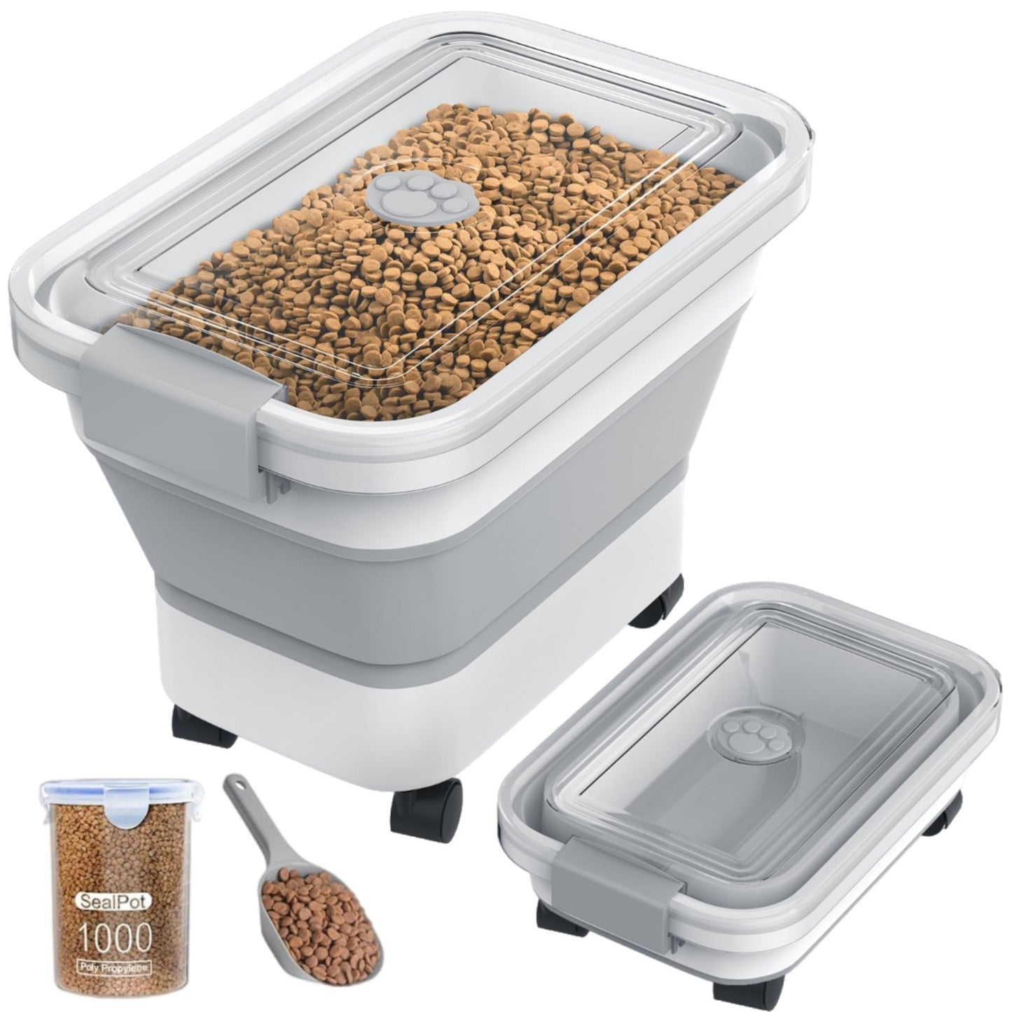 Collapsible Dog Food Storage Container for 20 23 Lbs, Airtight & Durable1