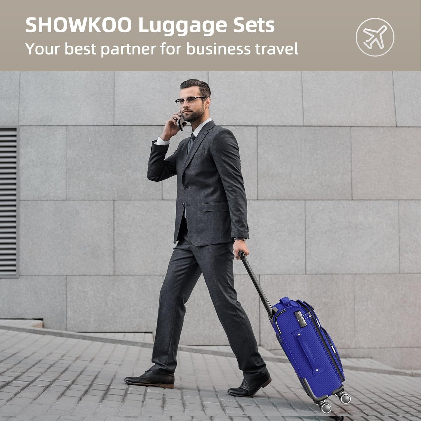3-Piece Softside Luggage Set - Expandable, Lightweight, 360° Spinner Wheels, TSA1