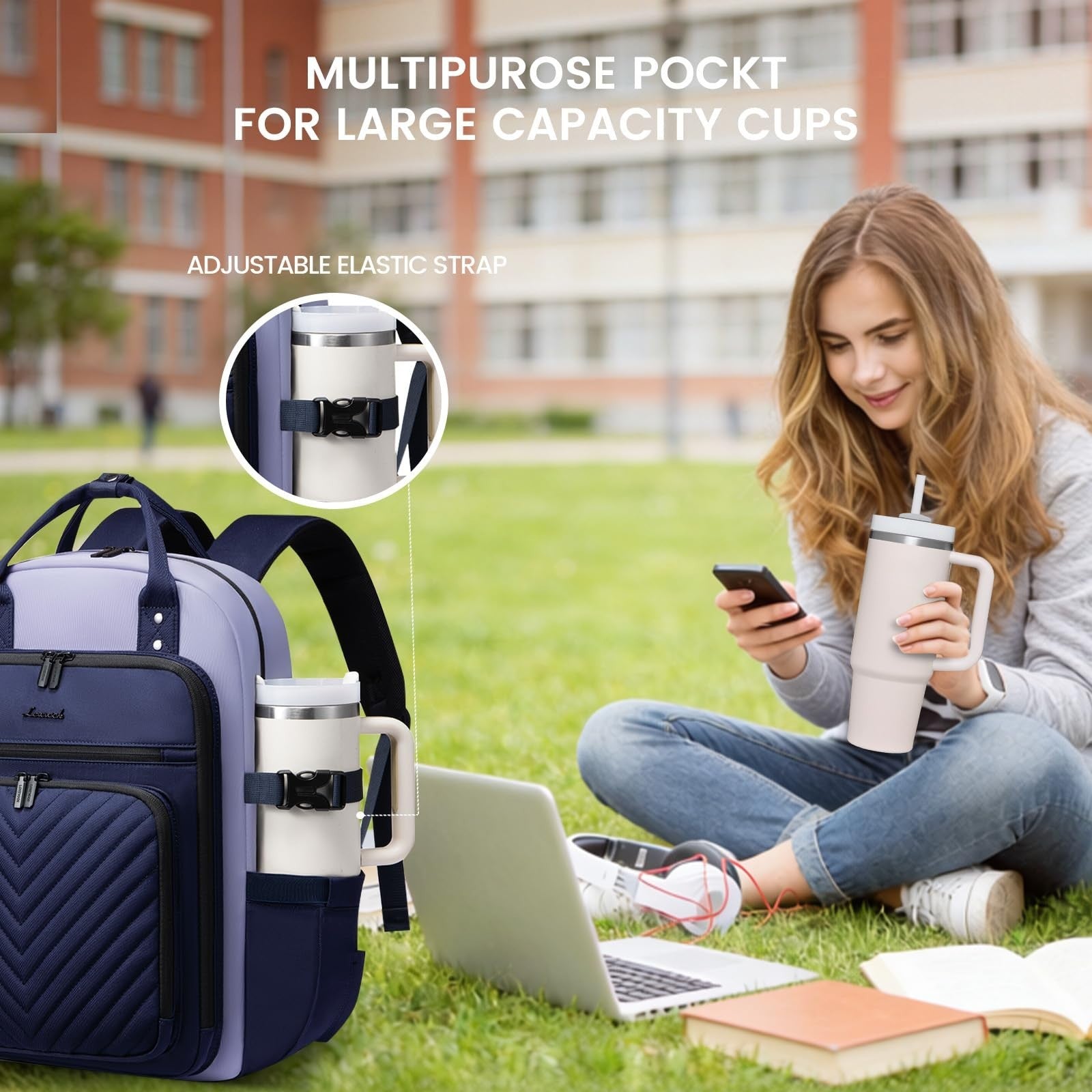 Stylish Water Resistant Laptop Backpack for Women   Travel, Work, Business, Nurs2