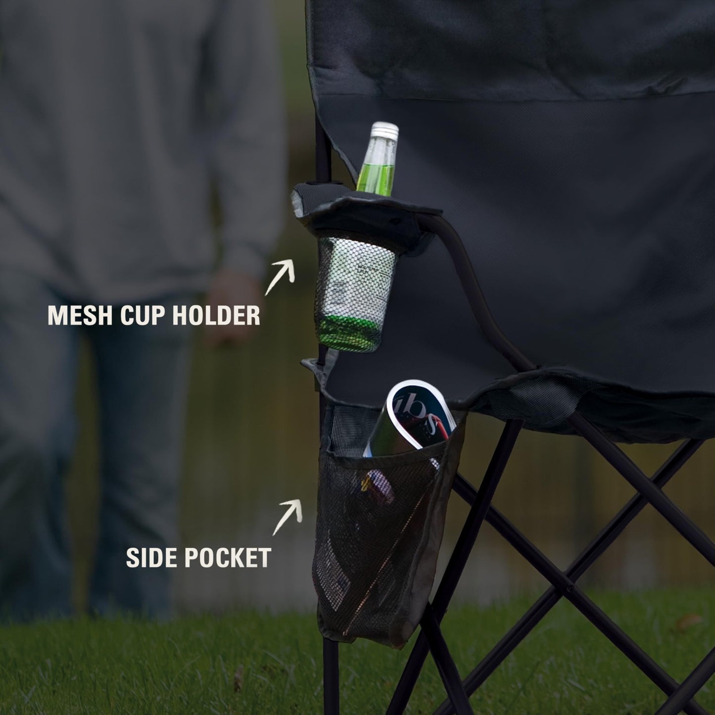 Portable Camping Chair with Cooler, Cushioned Seat, Side Pockets & Cup Holder  6
