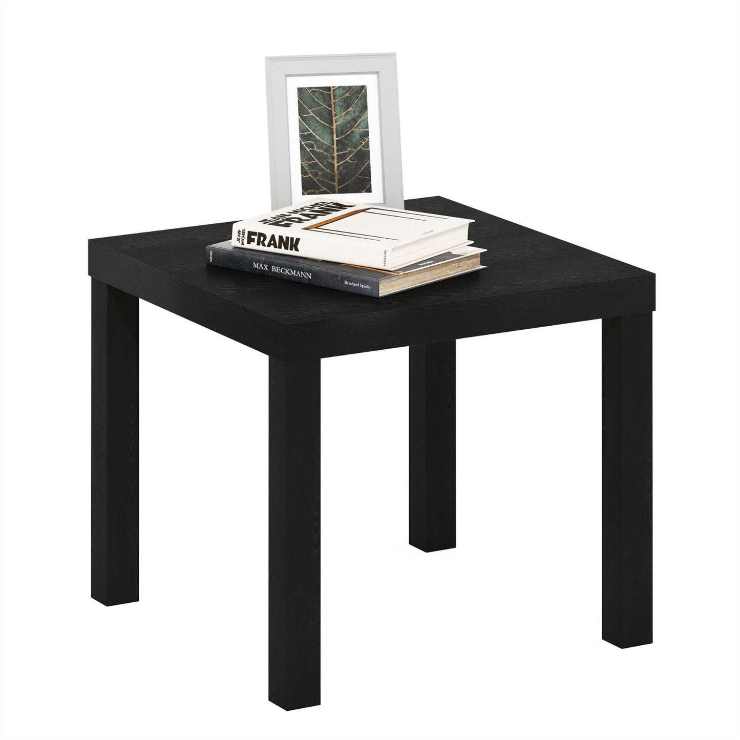 Square End Table - Classic Homey Design, Versatile Side Table, Black Finish, 1-P1