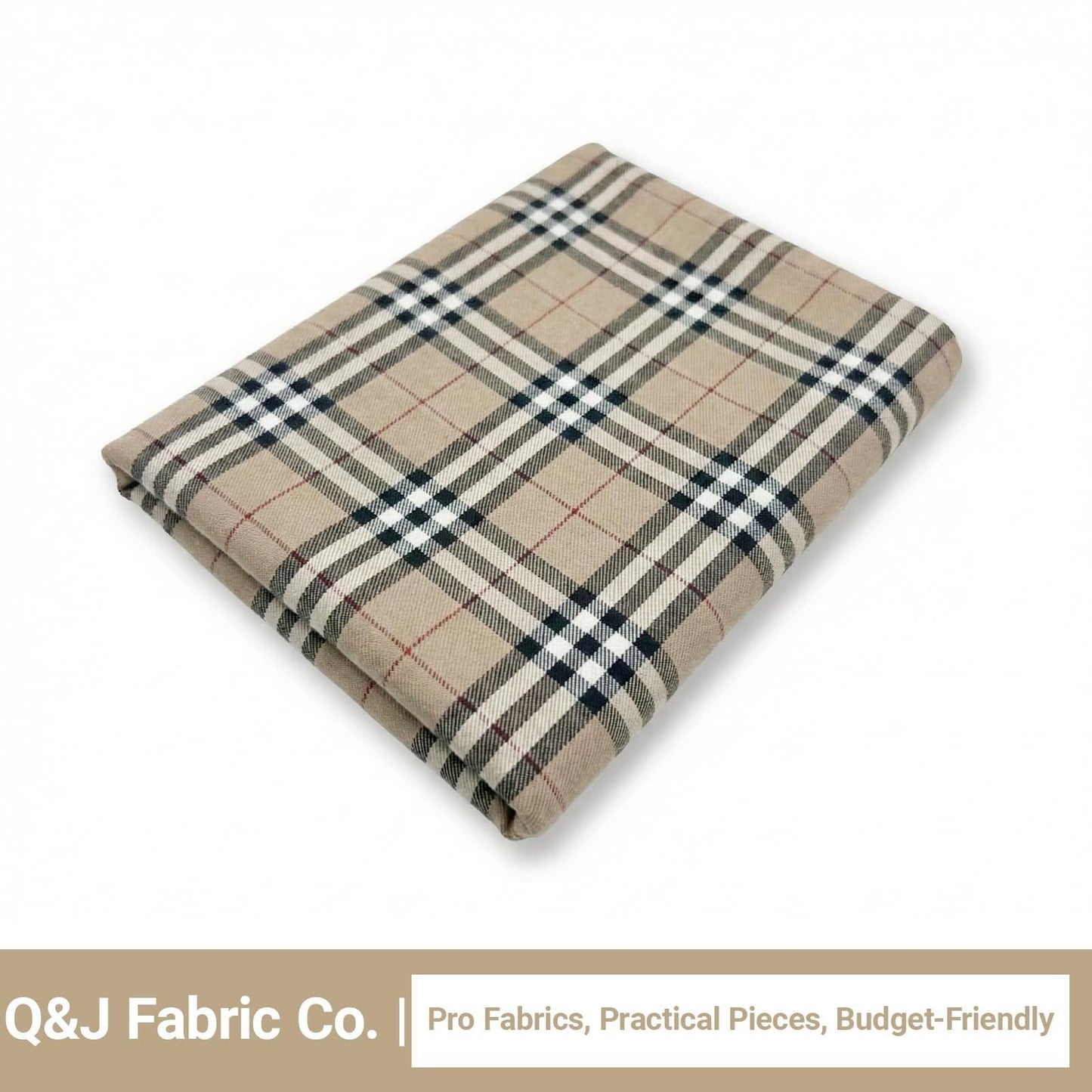 1 Yard Plaid Gingham Fabric by the Yard, Checkered Tartan Poly-Cotton Material f7