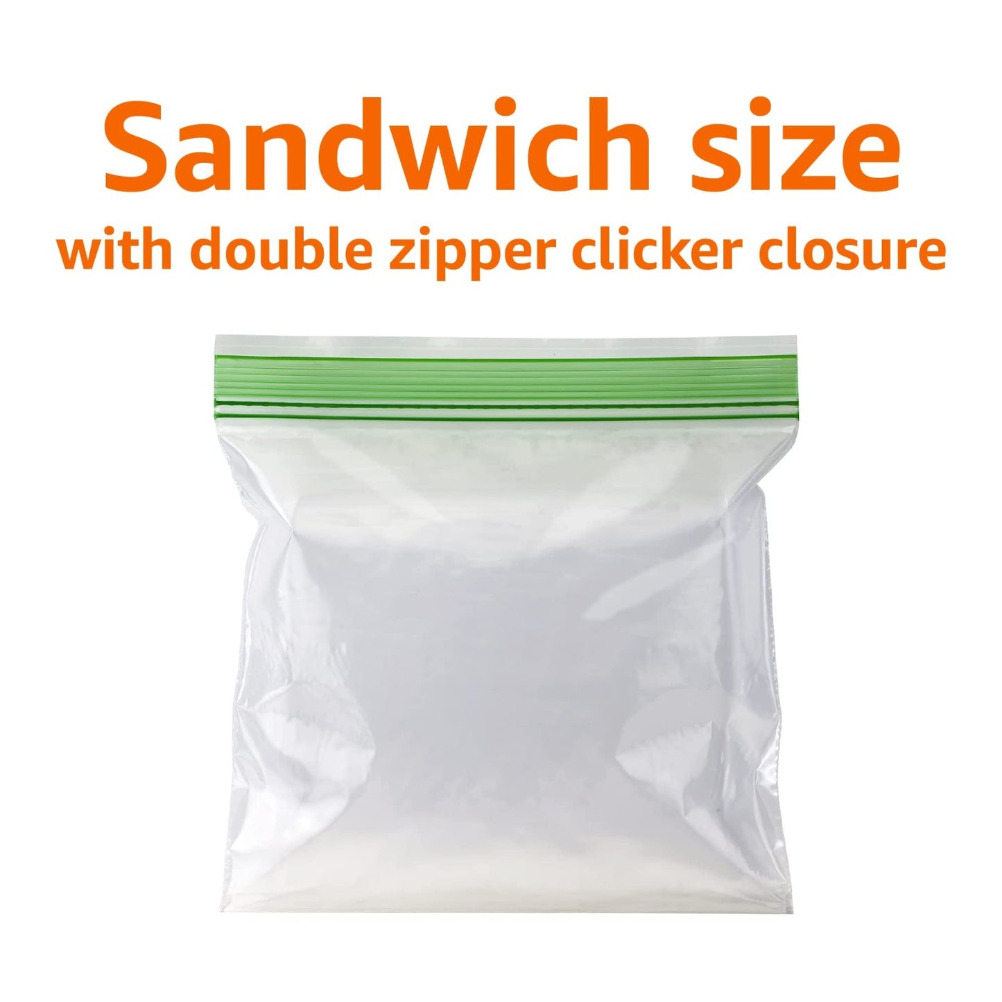 Resealable Double Zipper Sandwich Storage Bags, 300 Count, Food Storage, Pack of1