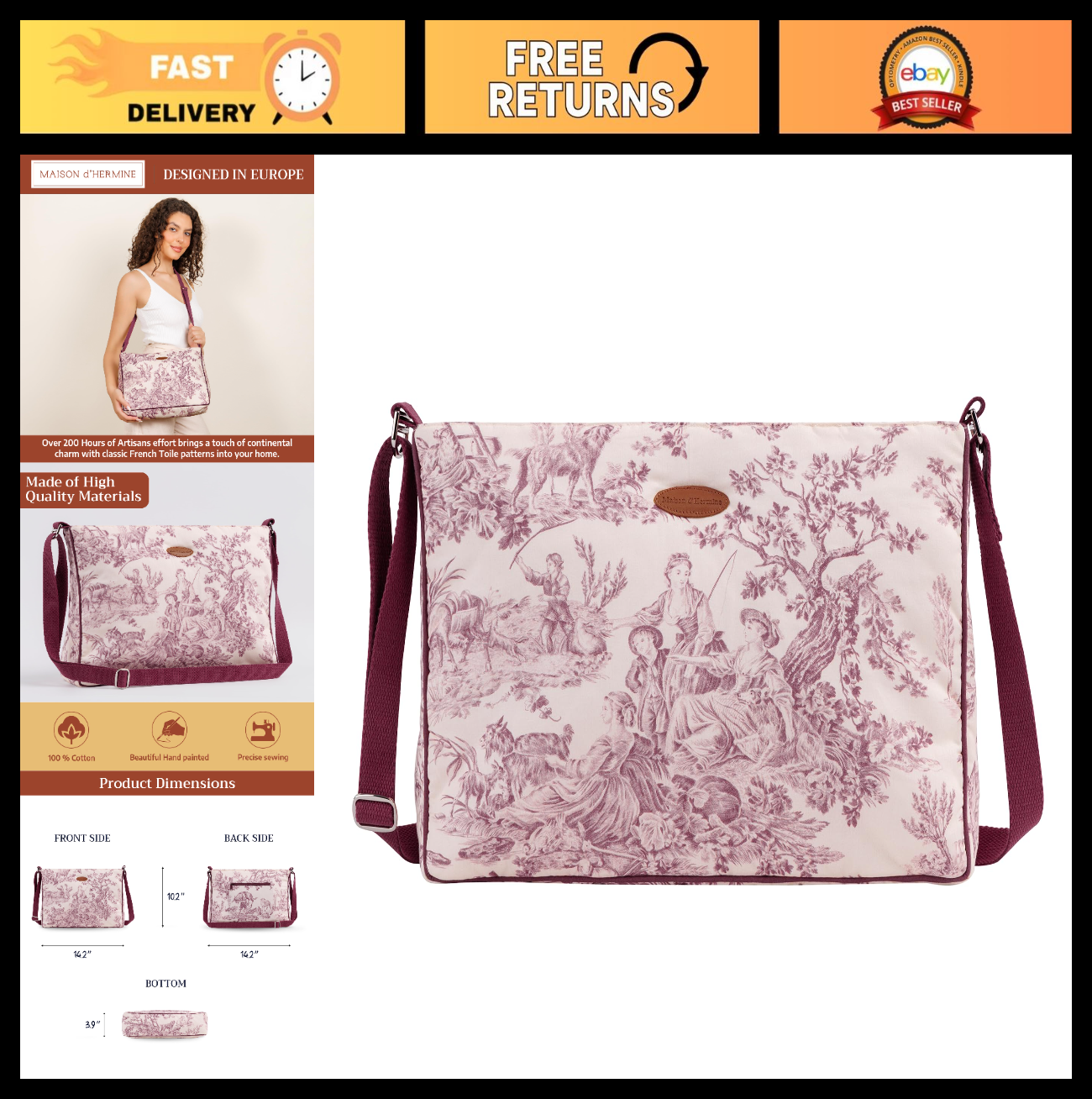 Stylish Cotton Shoulder Bags for Women   Versatile Handbags for Everyday Use0