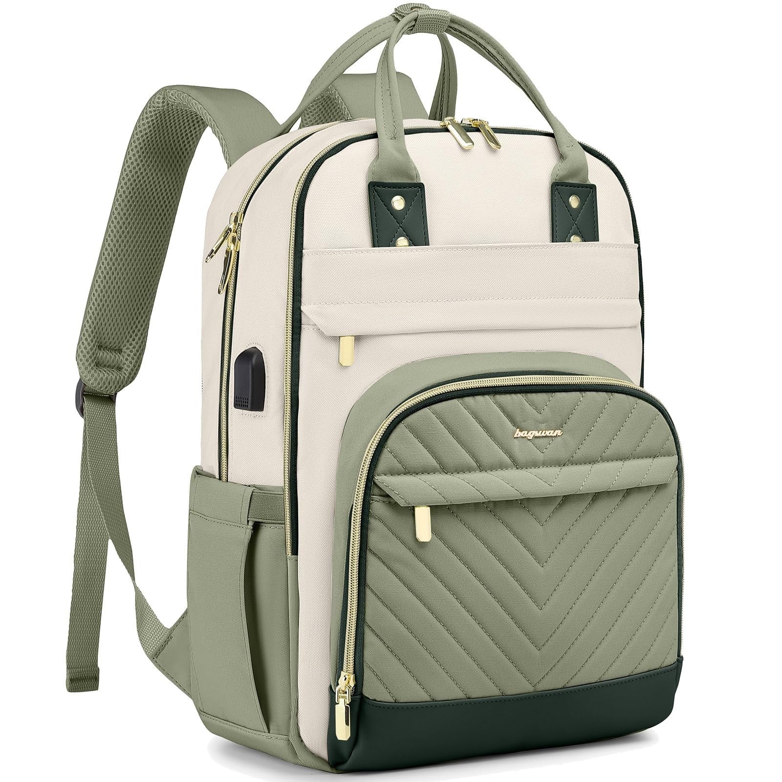 Stylish 15.6" Laptop Backpack for Women & Teens   USB Charger, Waterproof, Casua1