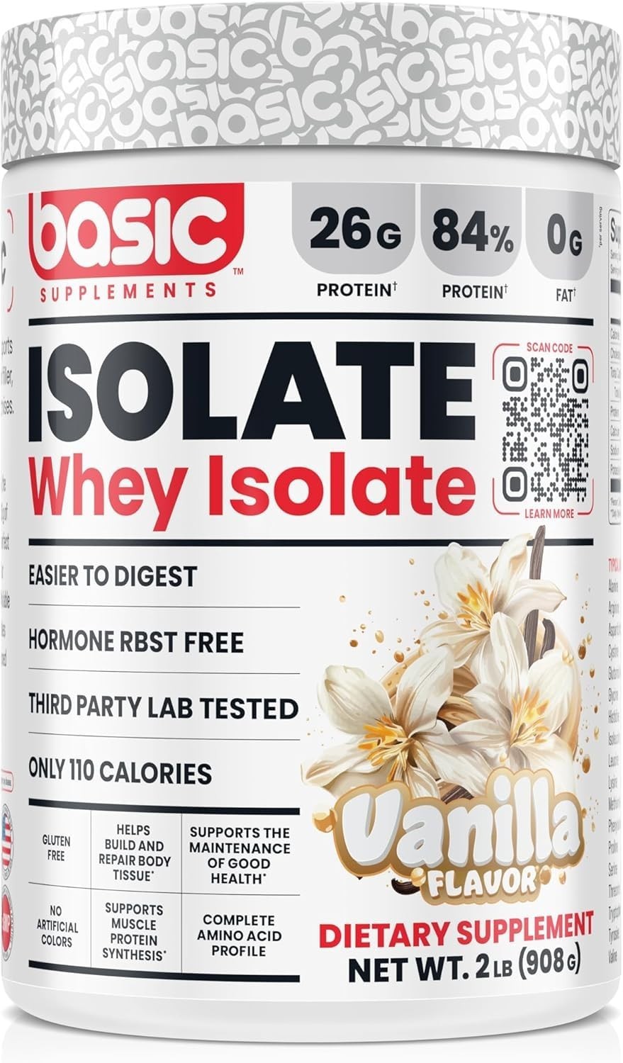 High-Quality Whey Protein Isolate, 26g Protein, Gluten-Free, 0g Fat, Low-Calorie1