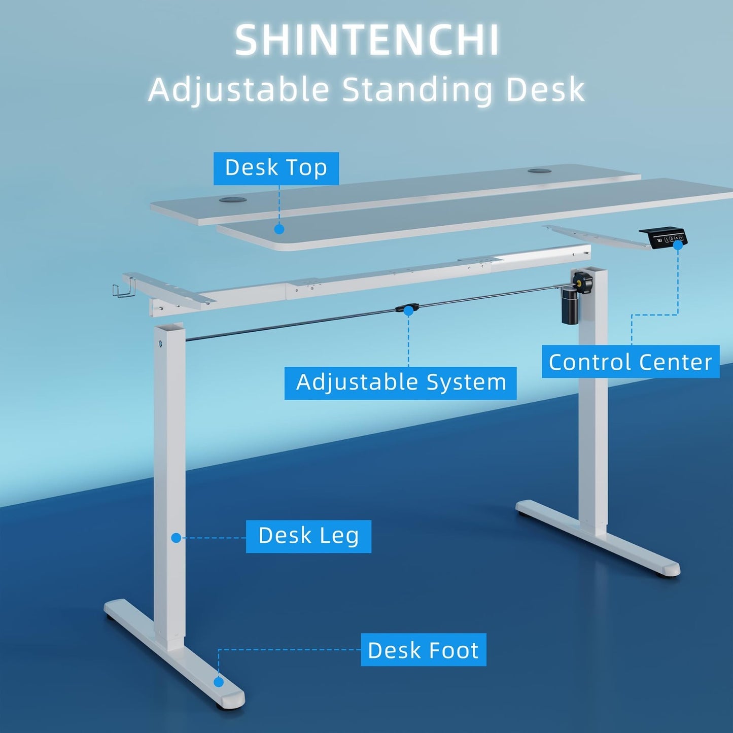 Height Adjustable Electric Standing Desk - Ergonomic Sit Stand Workstation 40x245