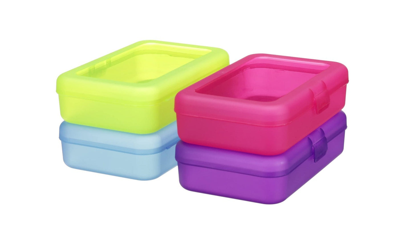 Large Pencil Case Storage Organizer   Durable Plastic School Supply Box, Multi C11