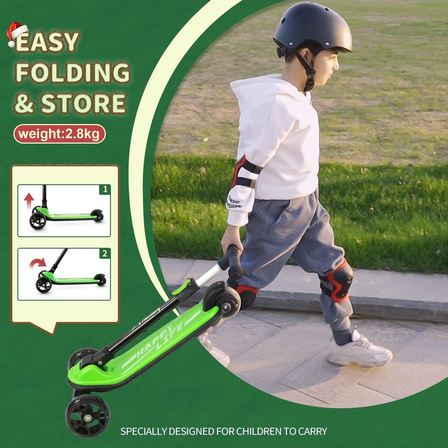 3-Wheel Kids Scooter Ages 3-10, Adjustable Height, Safe & Durable Design4