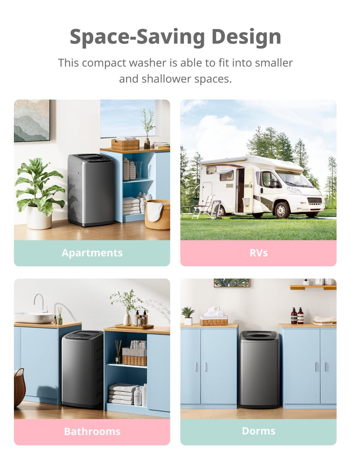 Compact Portable Washing Machine 0.9 cu.ft, LED Display, Energy Efficient Washer4