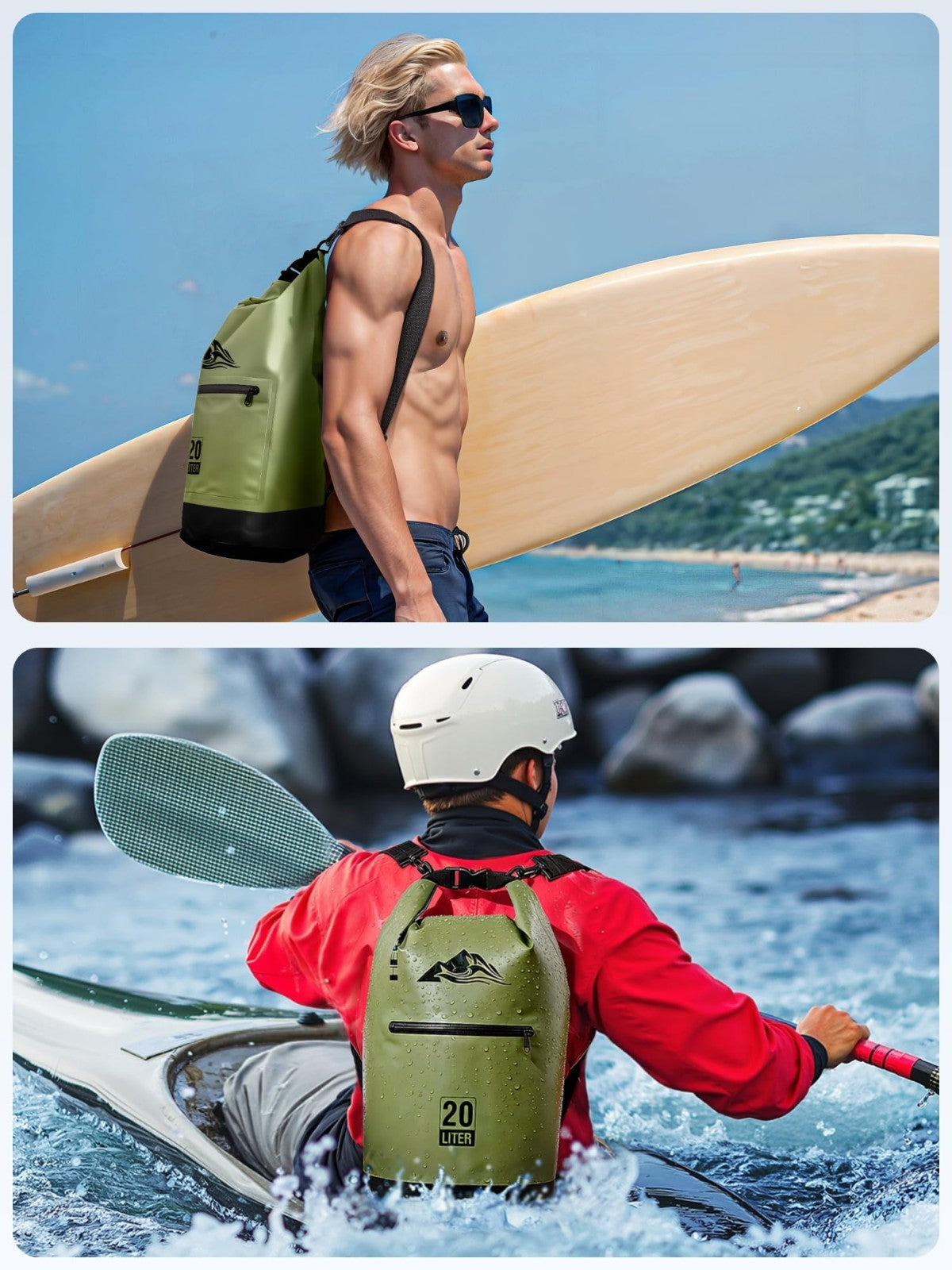 Lightweight Waterproof Dry Bag with Zipper Pocket - 5L/10L/20L/30L/40L for Trave4