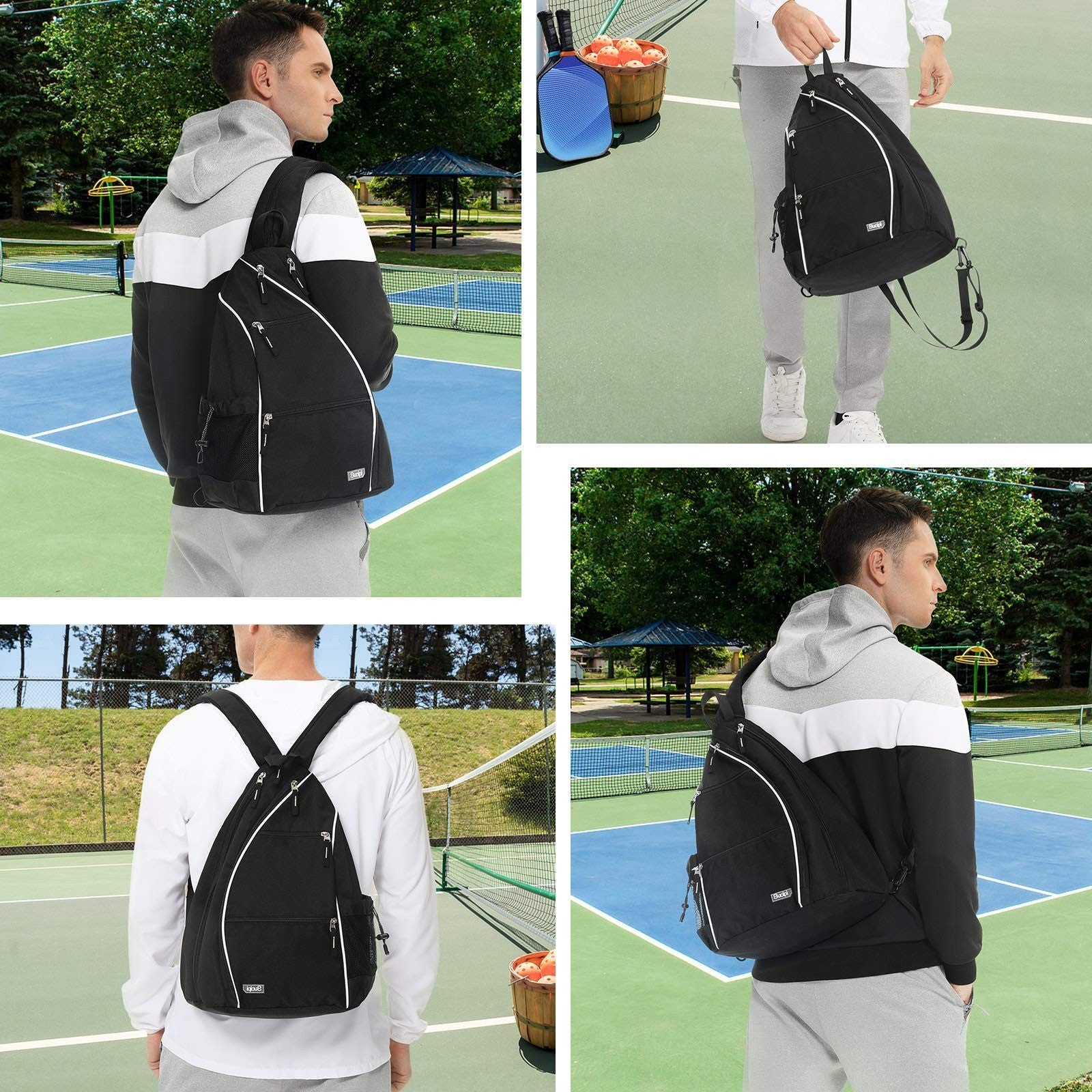 Adjustable Pickleball Backpack with Fence Hook, Large Capacity & Safety Pocket5