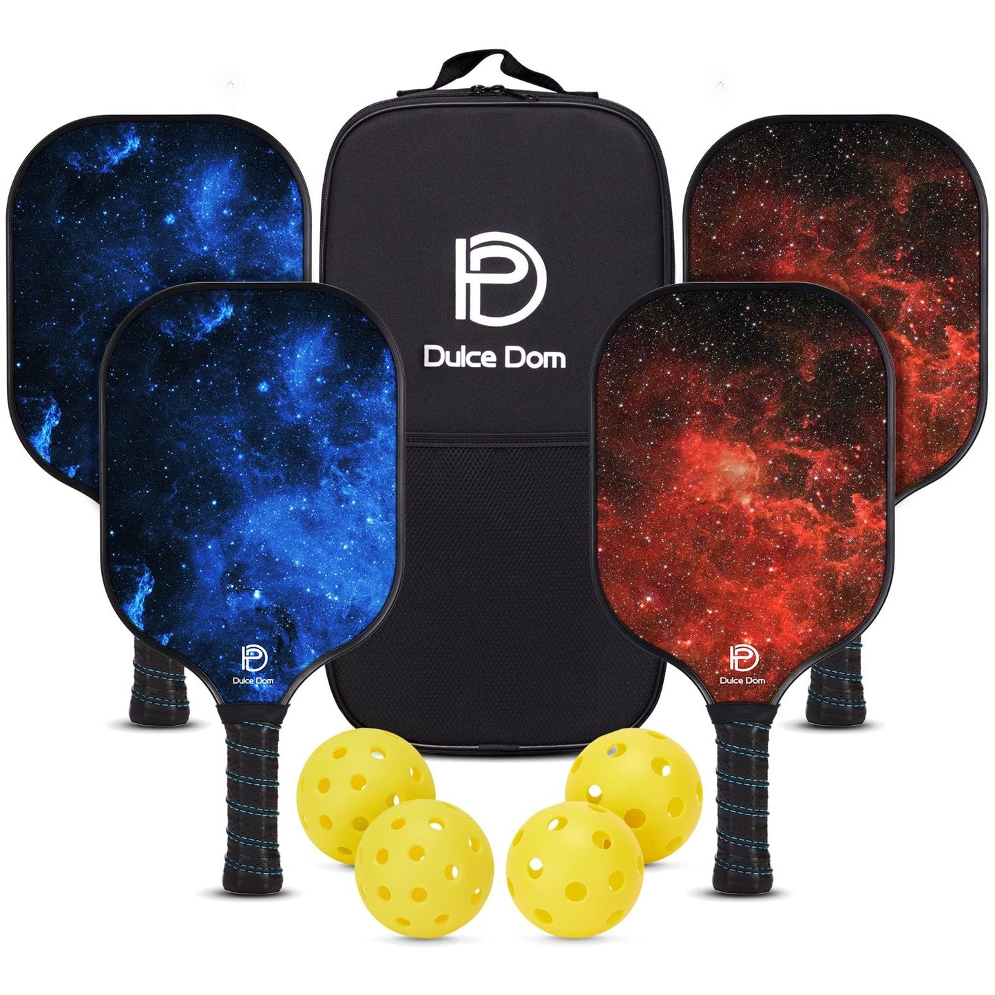 Pickleball Paddles Set of 2/4 - USAPA Approved, Fiberglass/Graphite Rackets, Car1