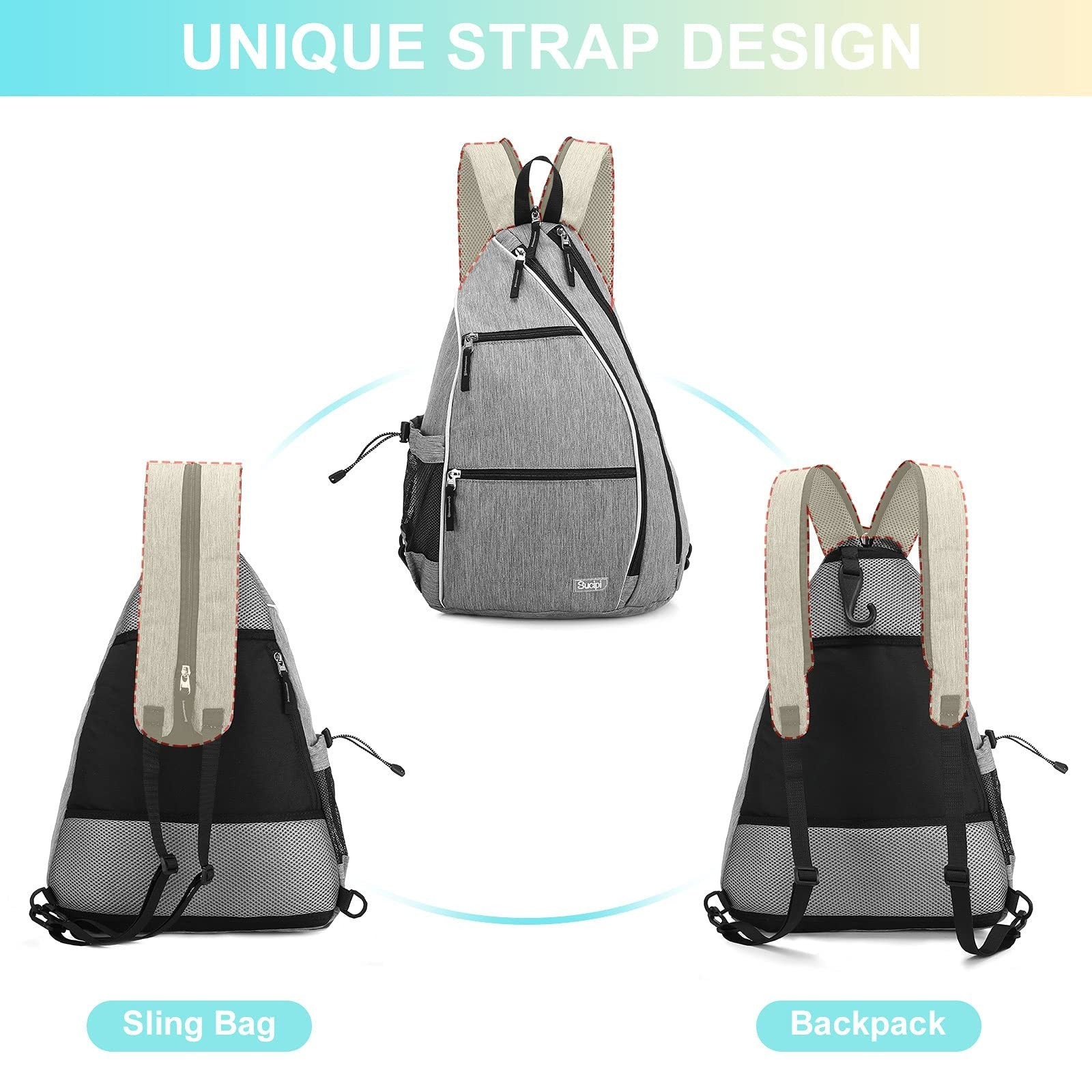 Adjustable Pickleball Backpack with Fence Hook, Large Capacity & Safety Pocket2