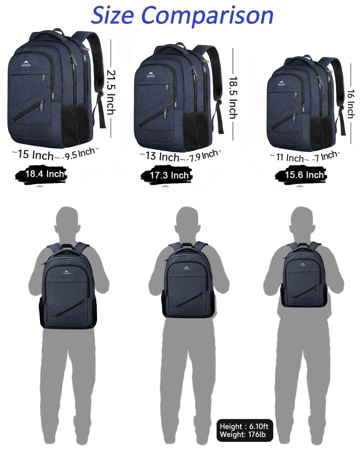 Extra Large Travel Laptop Backpack 50L for Men, Water Resistant Carry On Bag7