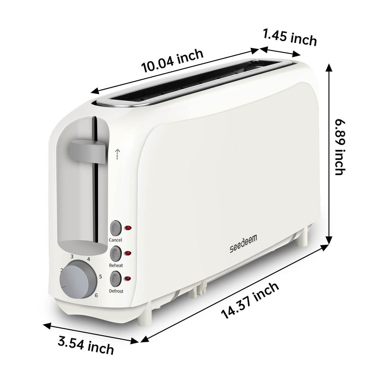 2-Slice Slim Toaster with Long Slot for Bagels & Artisan Bread, 6 Shade Settings2