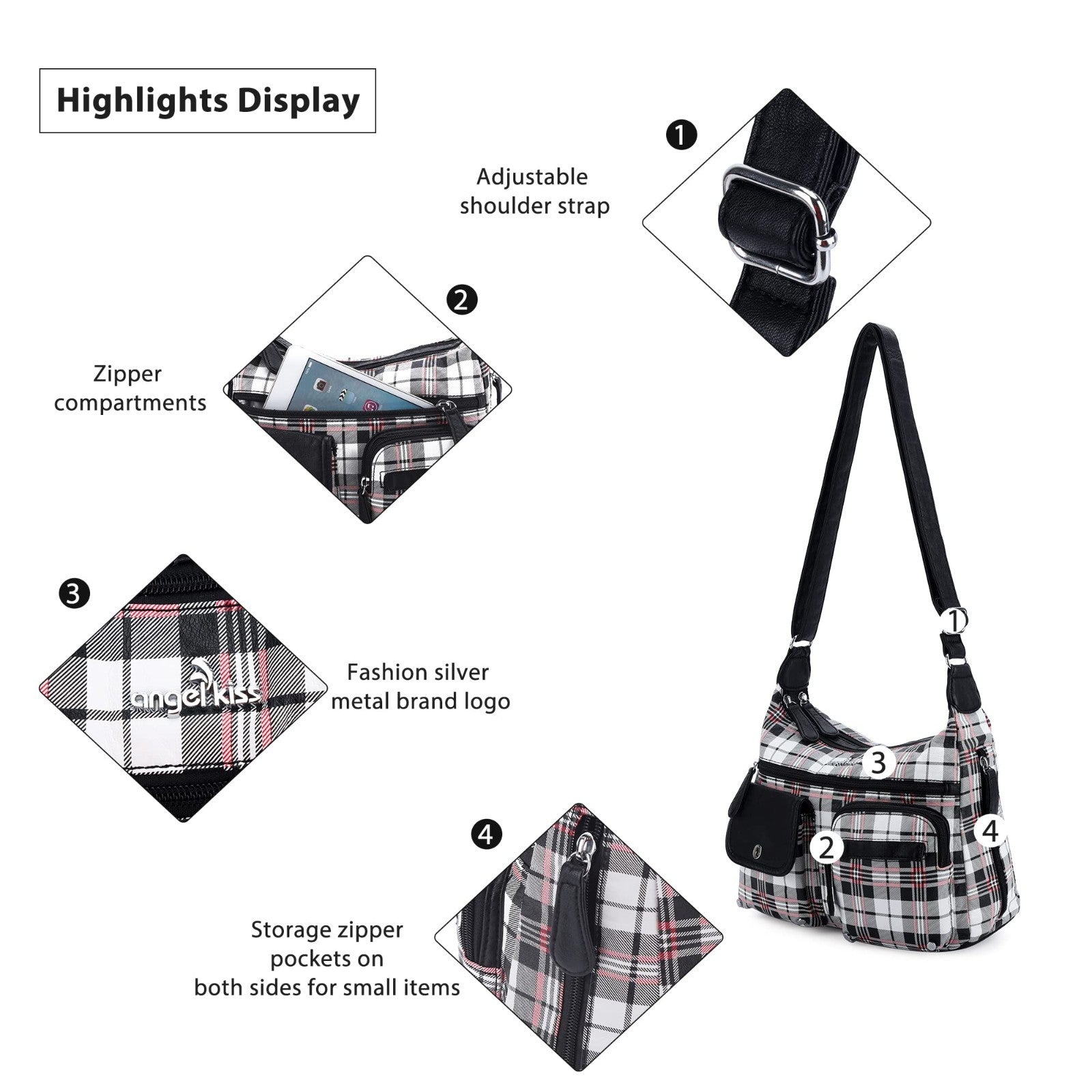 Stylish Crossbody Bags for Women   Medium Faux Leather Shoulder Handbags & Purse5