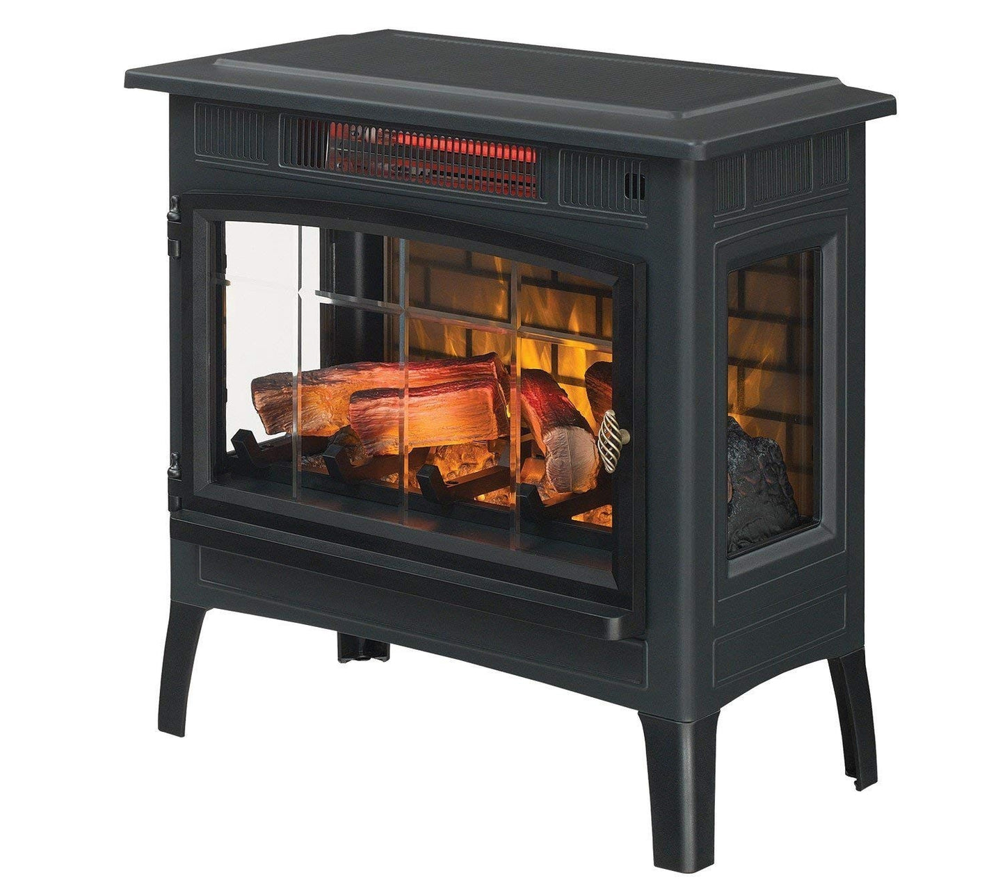 Freestanding Electric Fireplace Stove Heater with 3D Flame Effect, 1,000 Sq. Ft.5