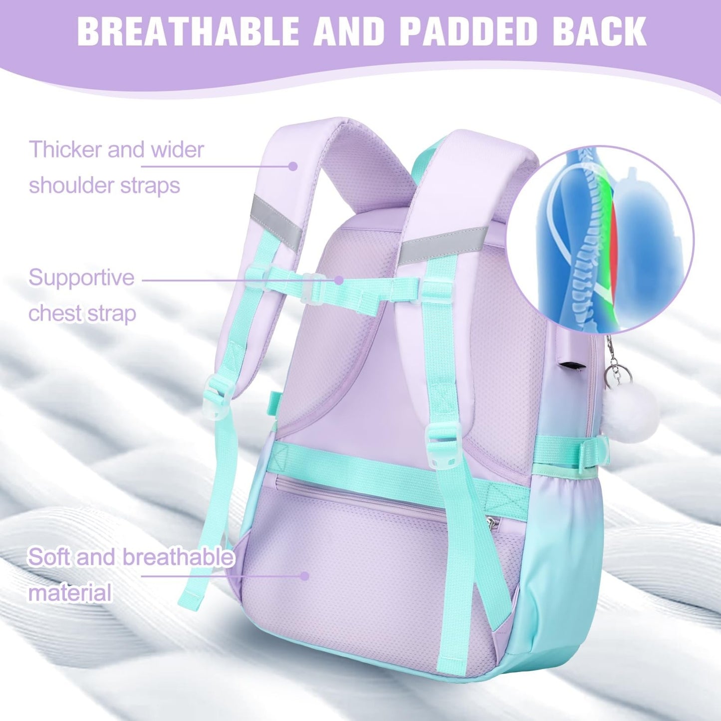 Cute Bow Backpack for Girls   School Bag with Lunch Bag & Pencil Case, Stylish &4