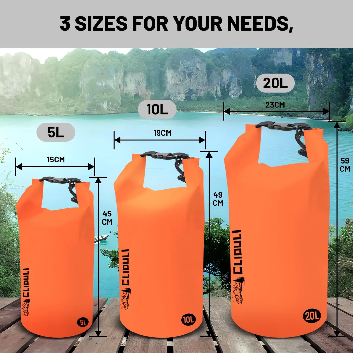 Waterproof Dry Bag Backpack - Lightweight Floating Roll Top for Kayaking, Fishin4