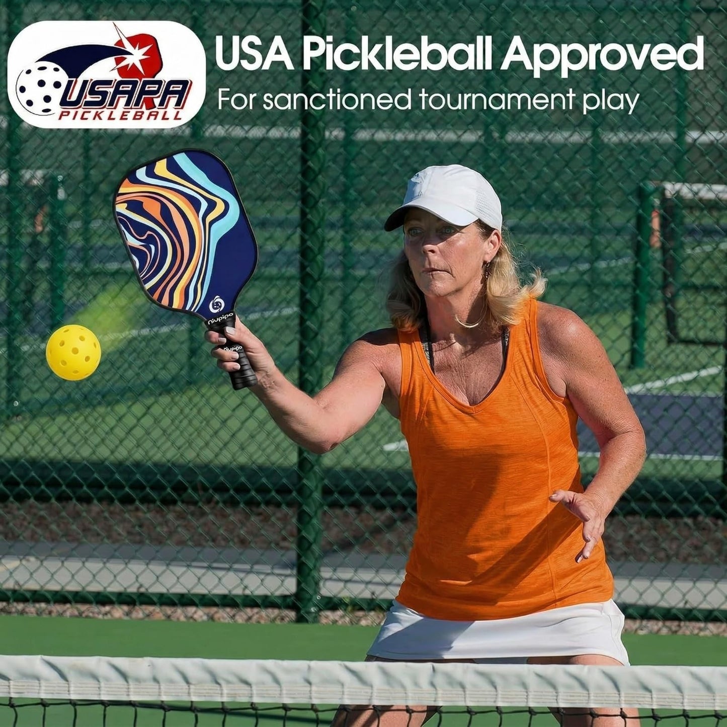 Pickleball Paddle Set of 2 or 4 - USAPA Approved, Fiberglass, Lightweight, with2
