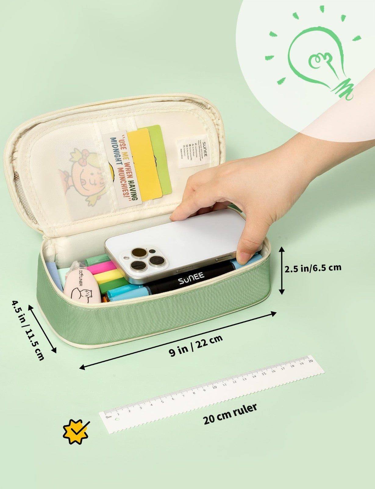 Cute Large Pencil Case   Aesthetic Zipper Pouch, Kawaii Storage Organizer, Heavy4