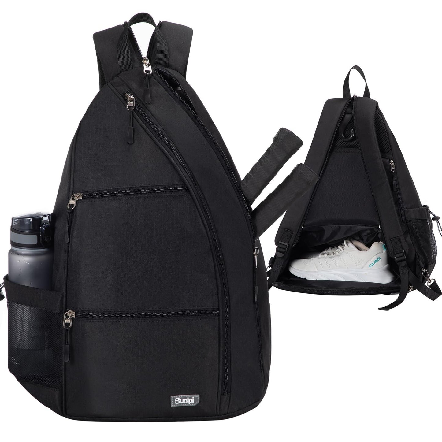 Water-Resistant Pickleball Backpack, Convertible Sling Bag with Fence Hook, Hold1