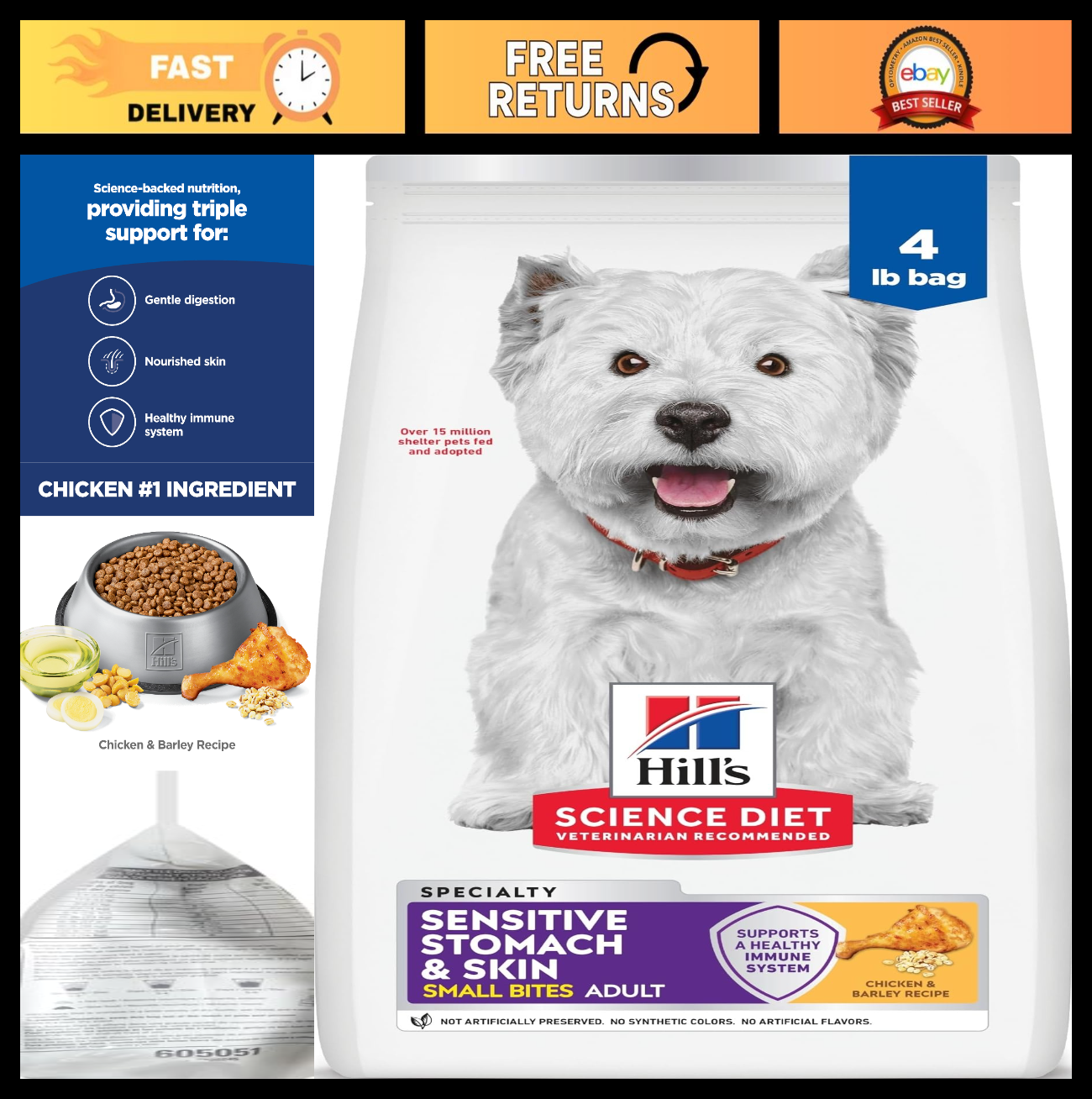 Sensitive Stomach & Skin Small Bites Dry Dog Food   Premium Nutrition for Dogs0