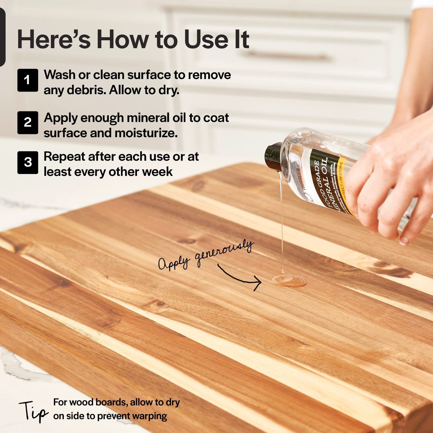 Food Grade Mineral Oil 12oz   NSF Certified for Cutting Boards & Wood Care6