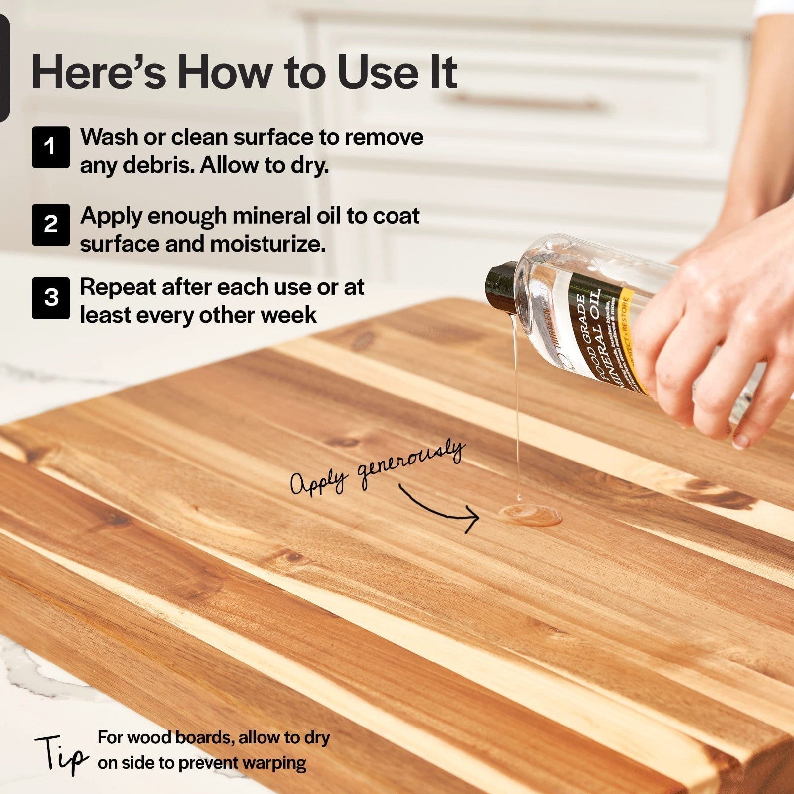 Food Grade Mineral Oil 12oz   NSF Certified for Cutting Boards & Wood Care6