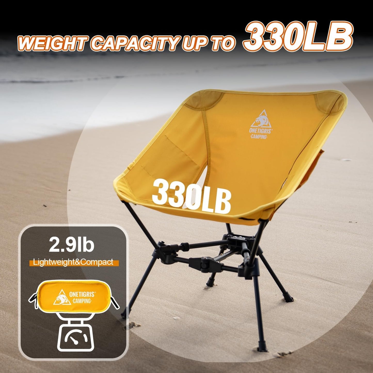 Lightweight Folding Camping Chair - Portable Backpacking Chair, 330 lbs Capacity6