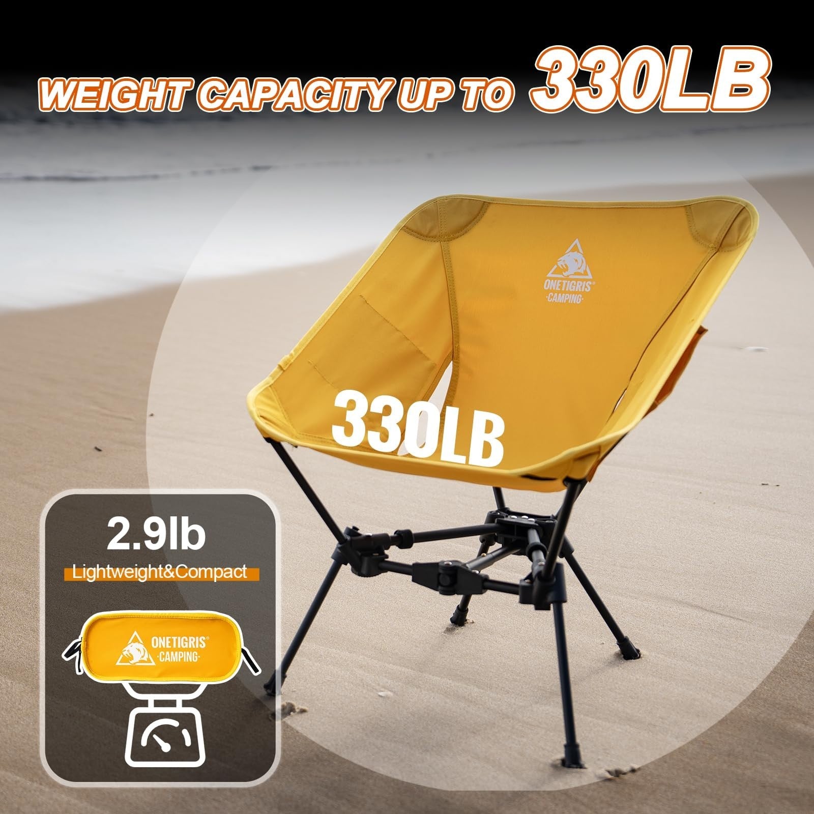 Lightweight Folding Camping Chair - Portable Backpacking Chair, 330 lbs Capacity6