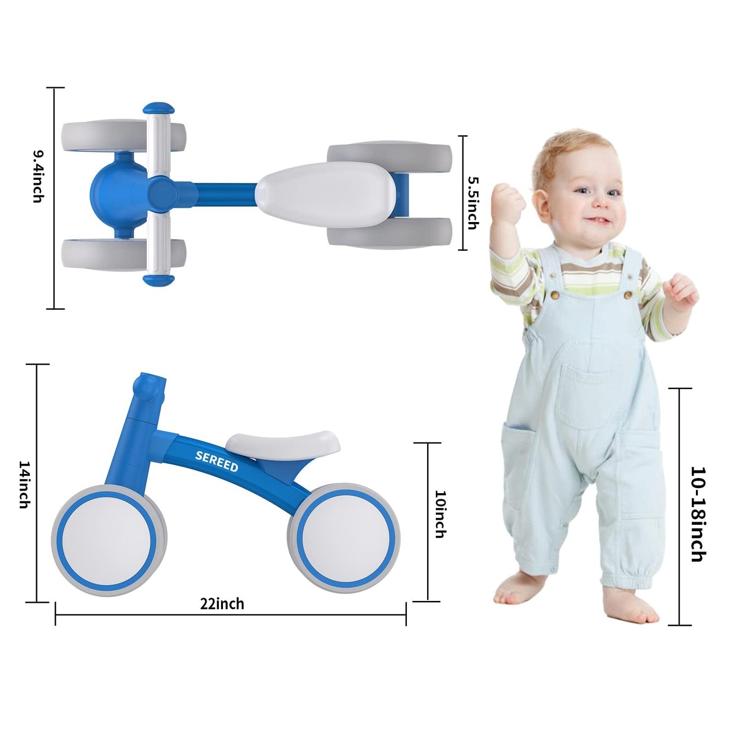 Toddler Balance Bike for 1 Year Old   4 Wheels, First Birthday Gift, 12 24 Month3