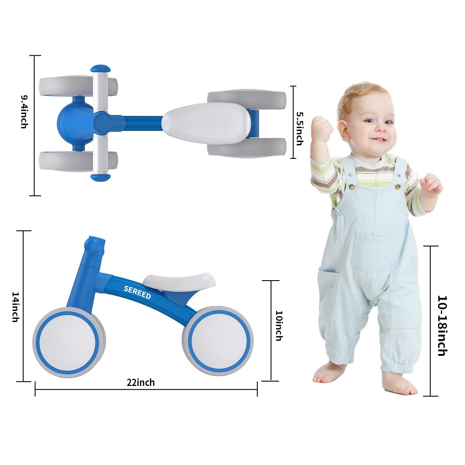 Toddler Balance Bike for 1 Year Old   4 Wheels, First Birthday Gift, 12 24 Month3