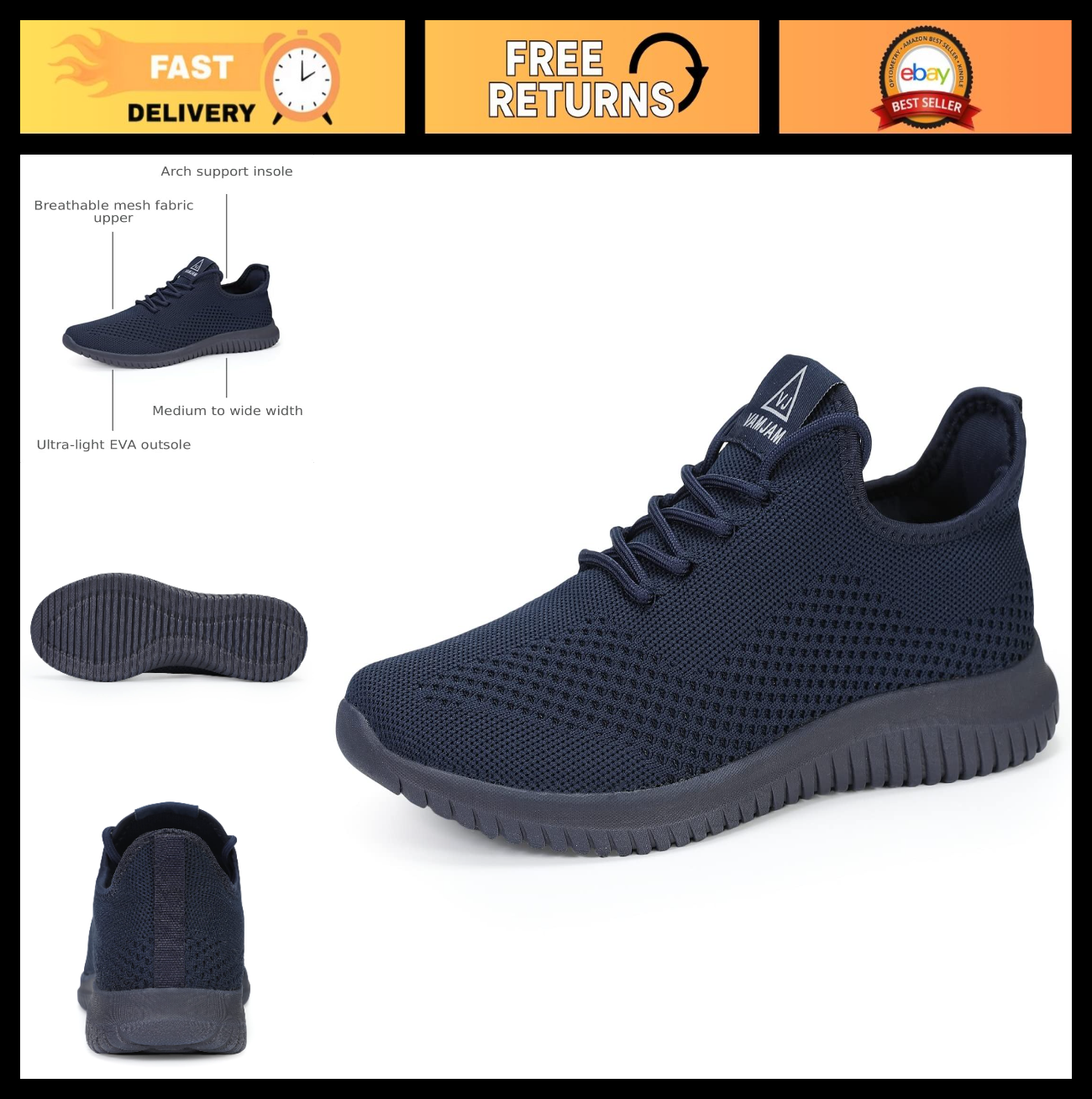 Ultra Lightweight Men's Running Shoes, Breathable Non-Slip Athletic Sneakers, Ca0