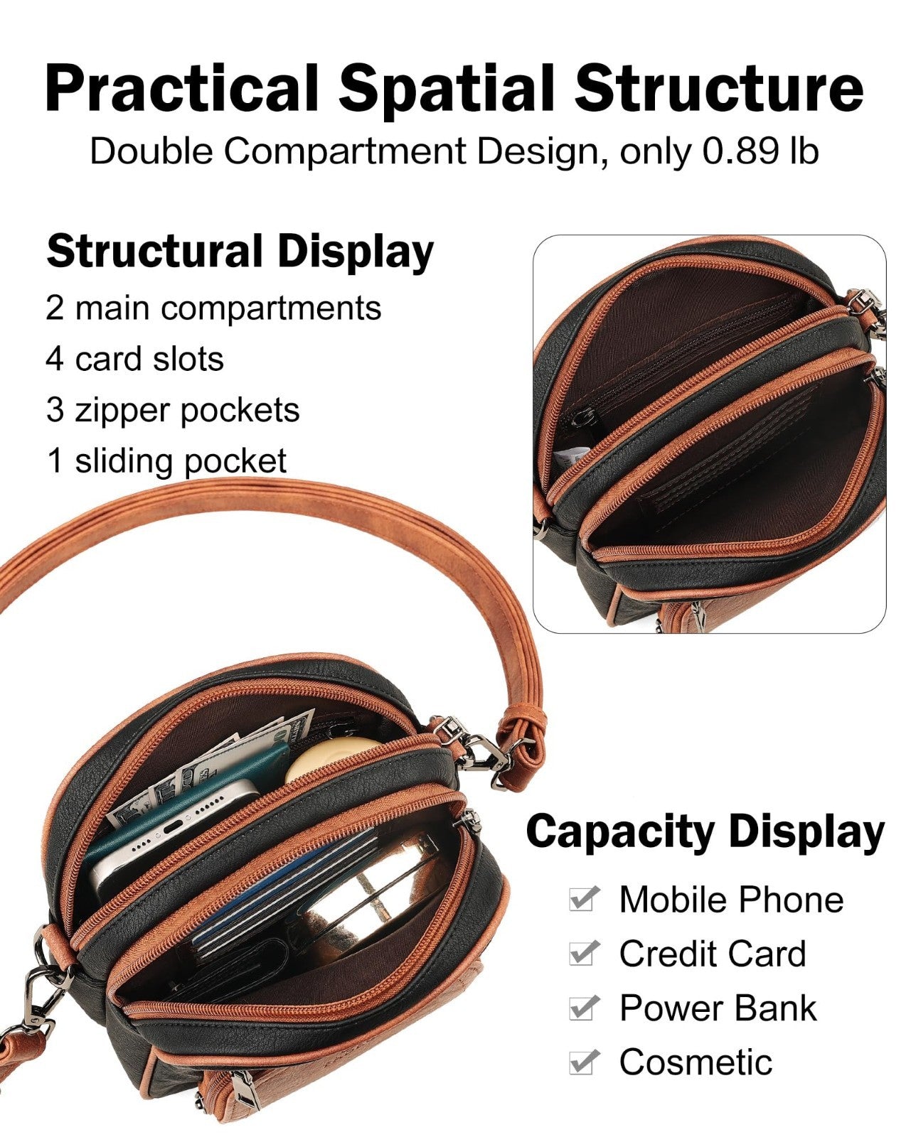 Small Women's Crossbody Purses, RFID Anti-Theft, 4 Card Slots, Stylish & Compact3